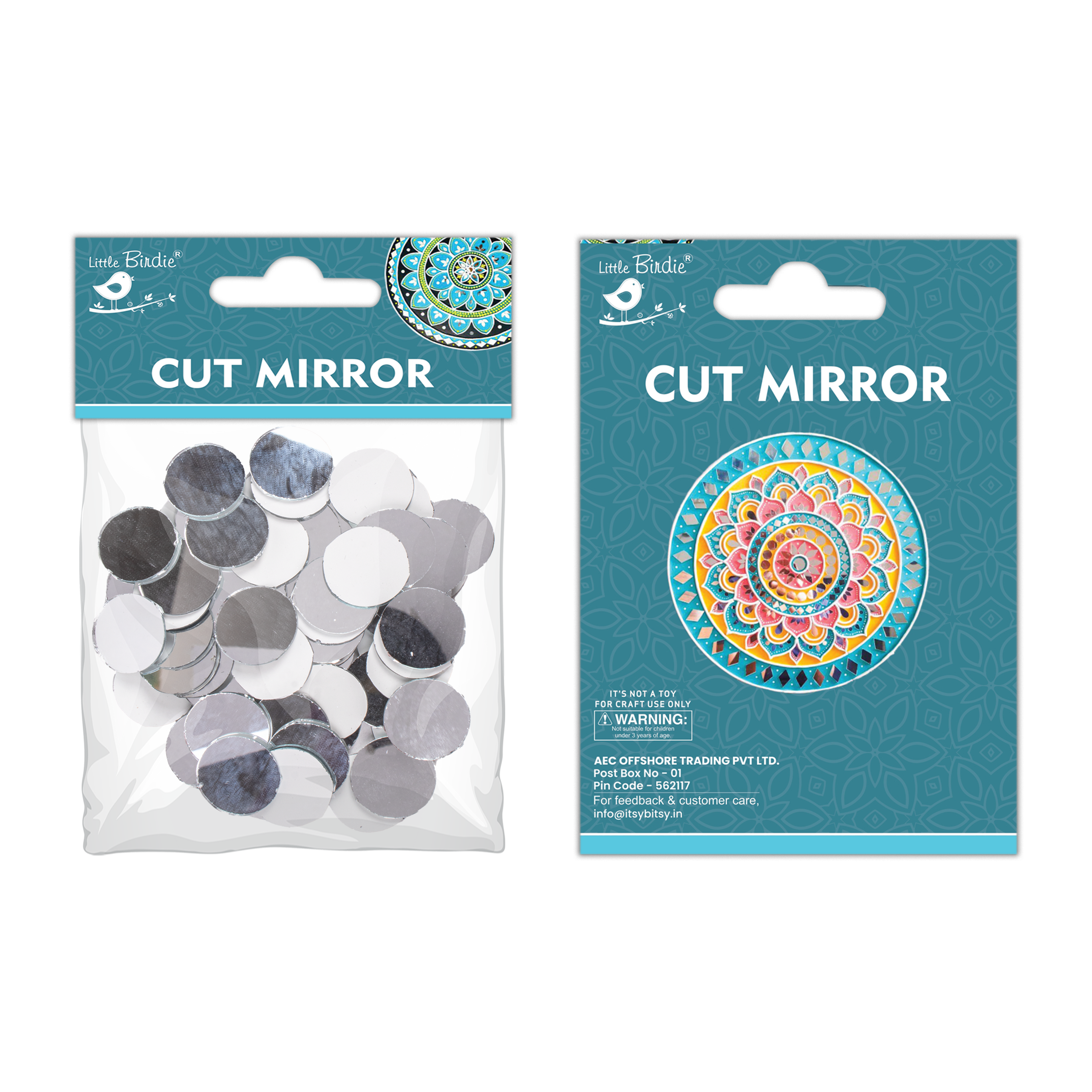 Cut Mirror Round 15Mm 50Gms Approx 103pc