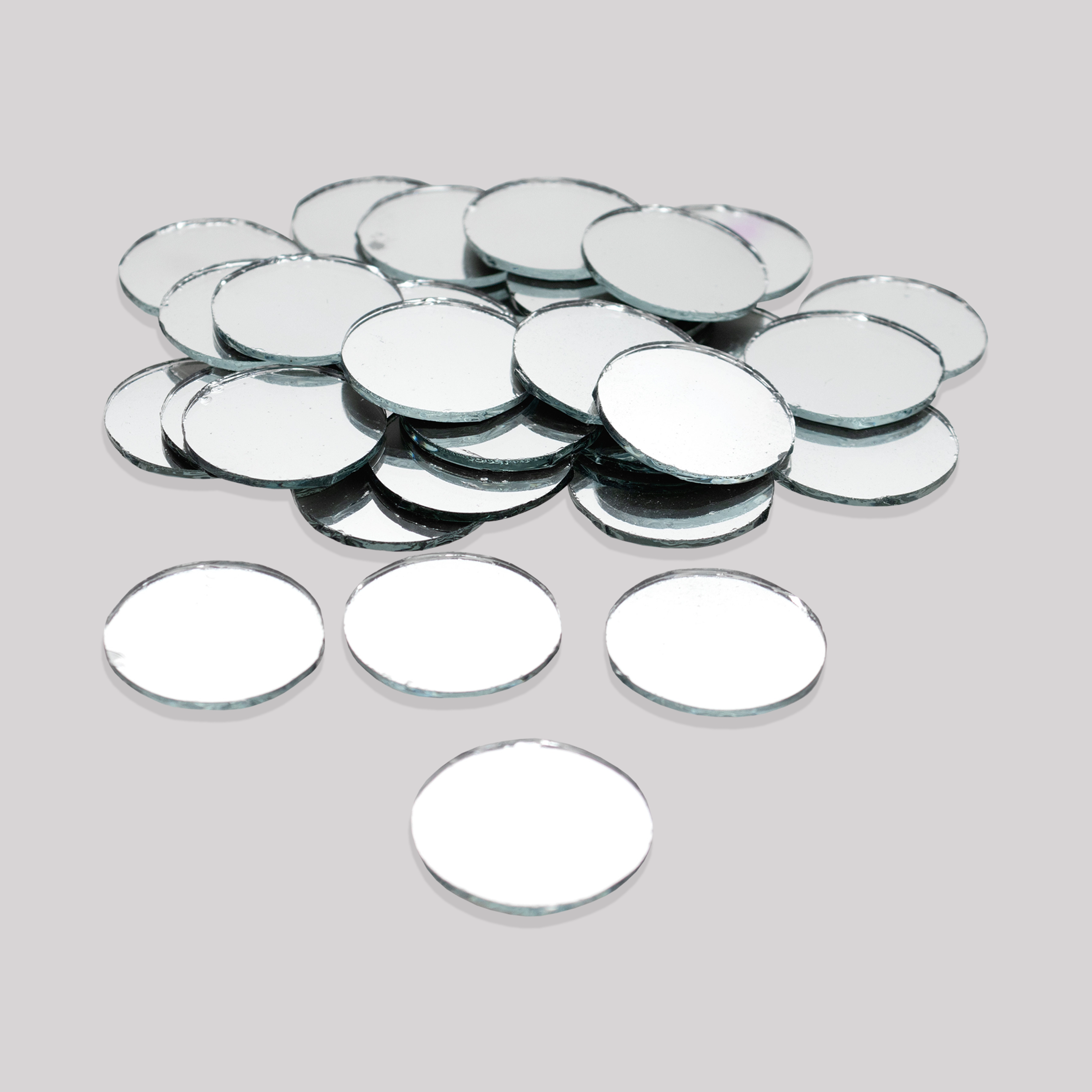 Cut Mirror Round 28Mm 50Gms Approx 36pc