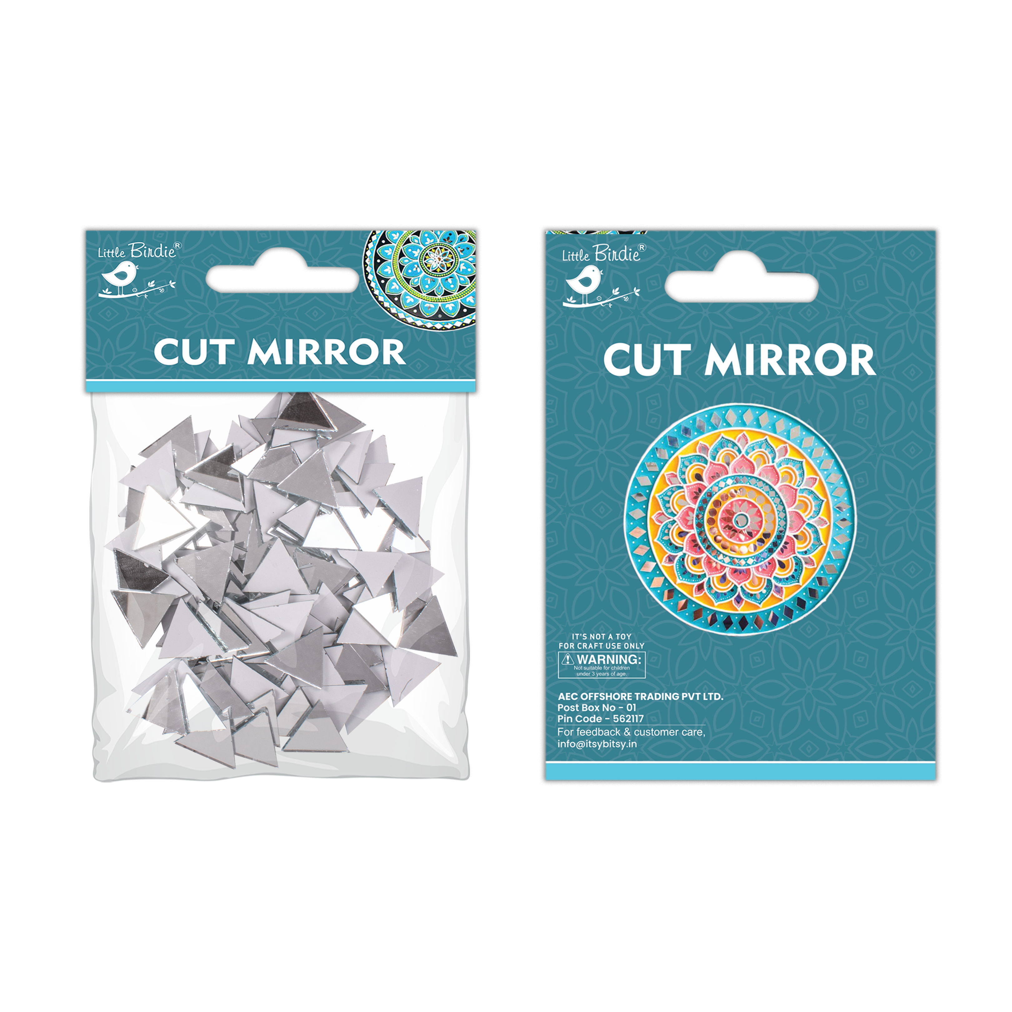 Cut Mirror Triangular 16Mm 50Gms Approx 159pc