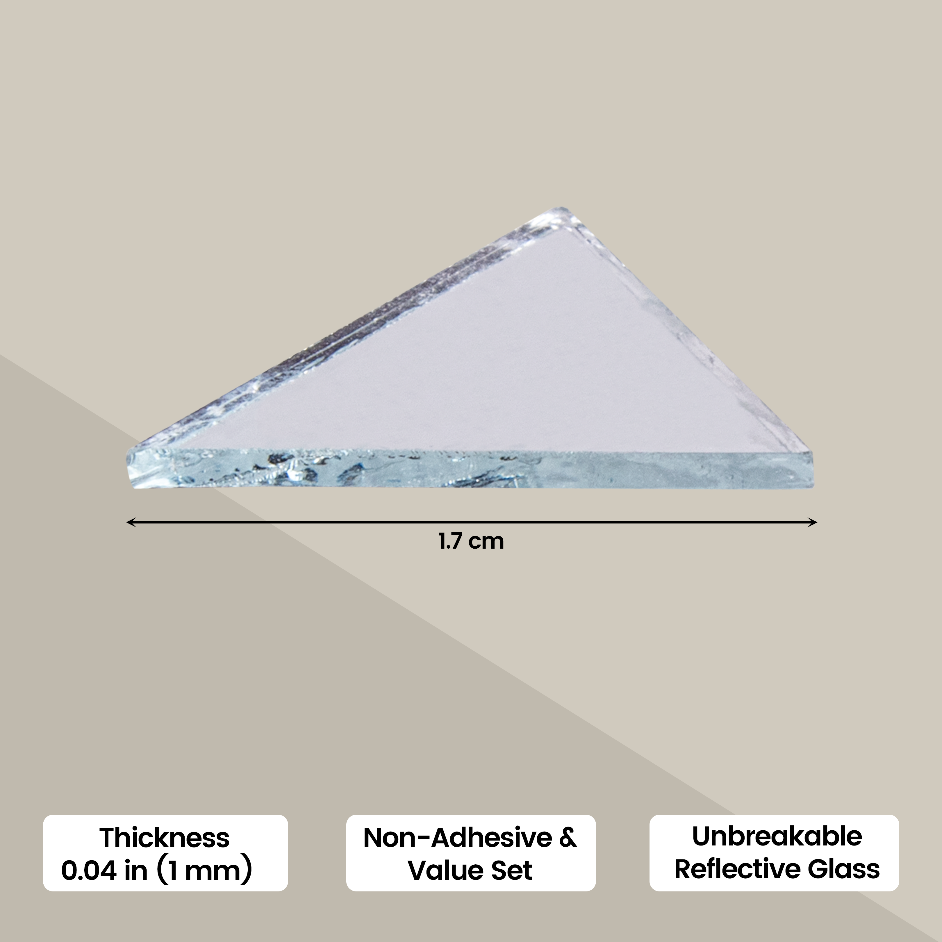 Cut Mirror Triangular 16Mm 50Gms Approx 159pc