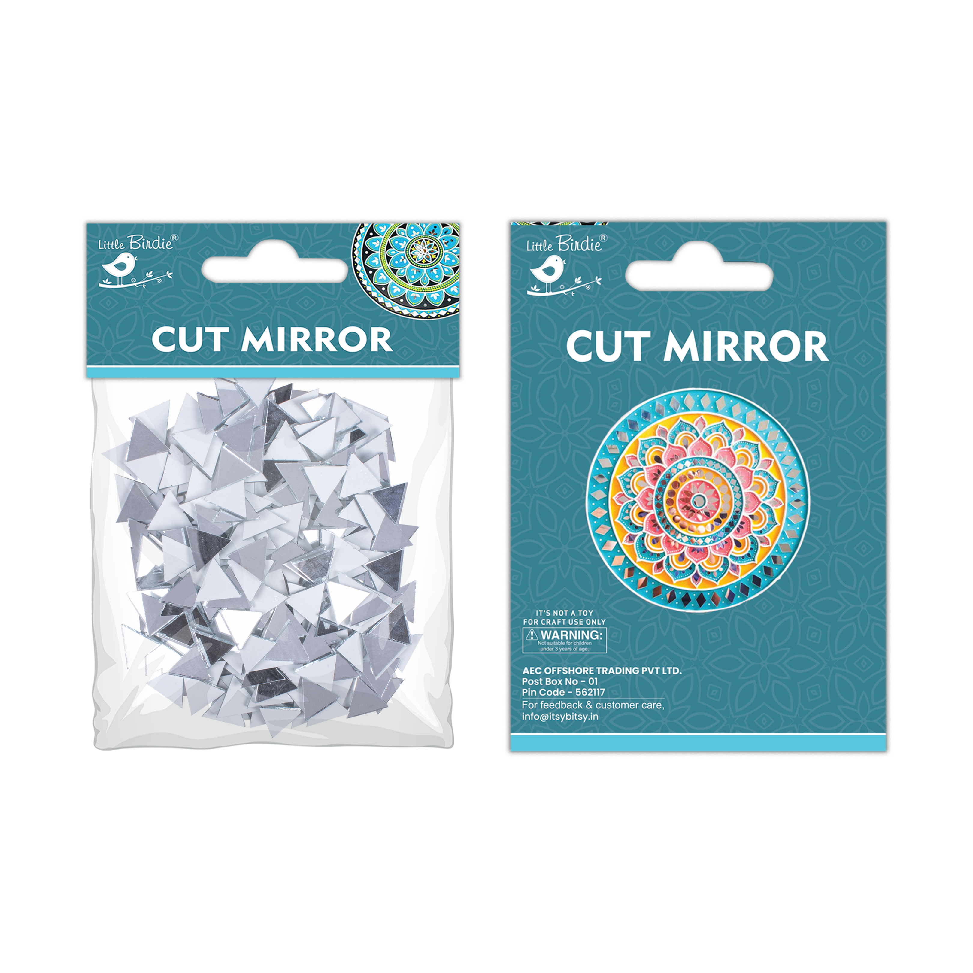 Cut Mirror Triangular 8Mm 50Gms Approx 665pc