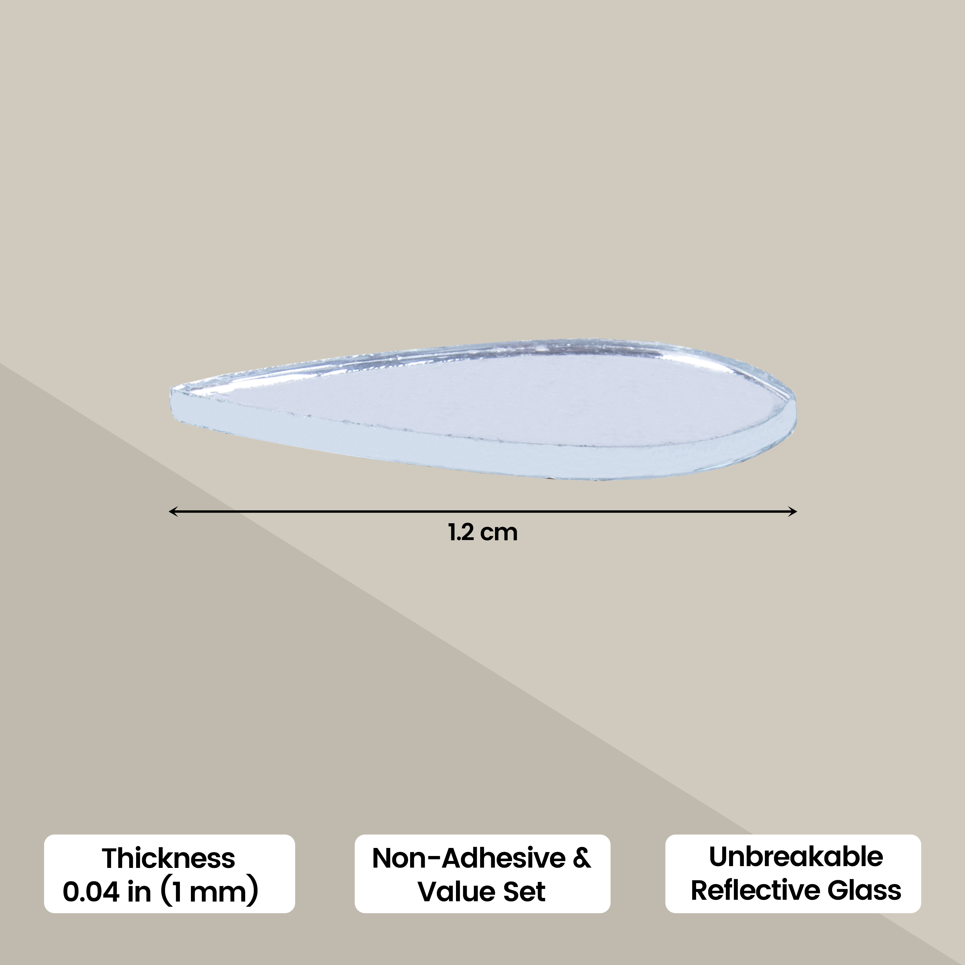 Cut Mirror Drop 12Mm 50Gms Approx 334pc