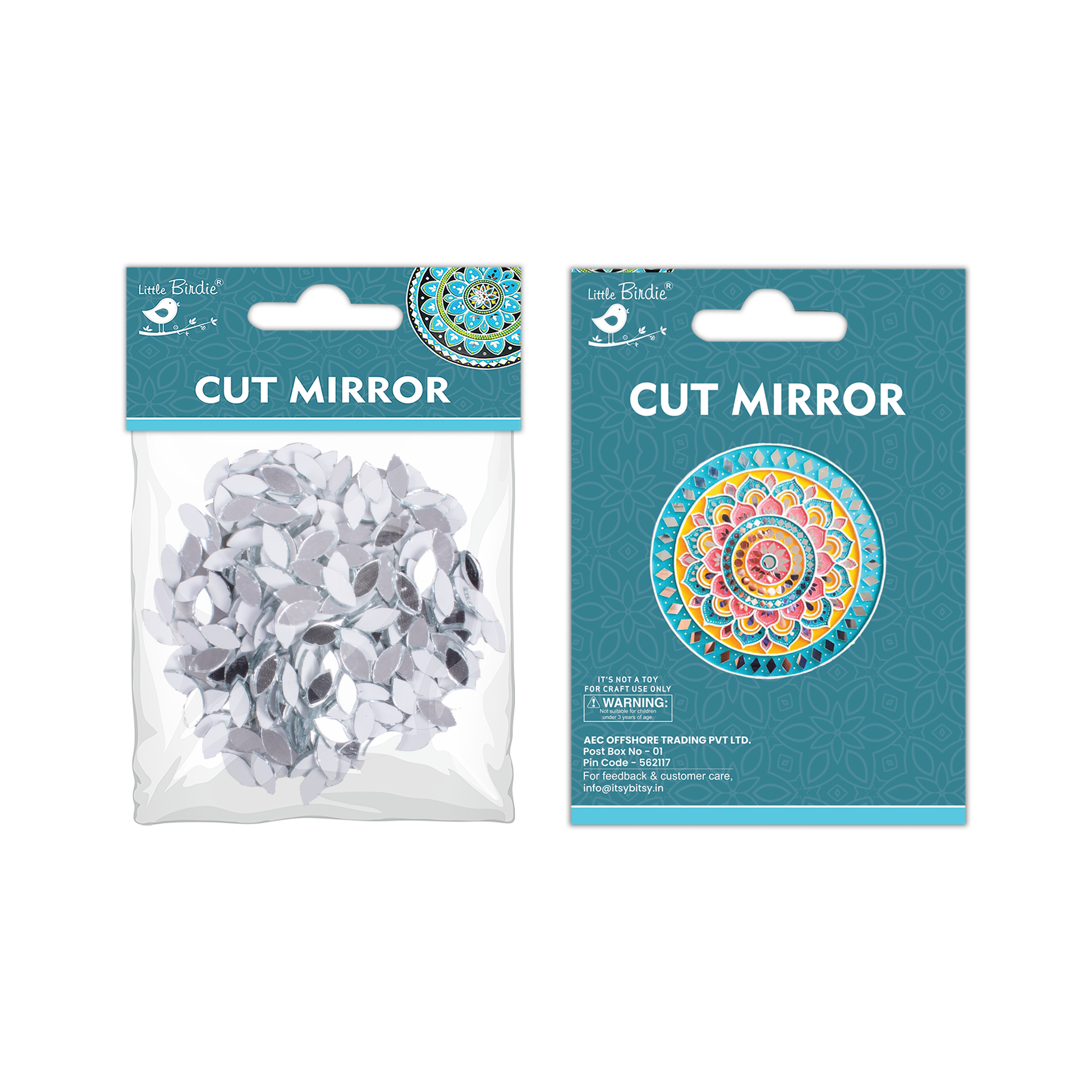Cut Mirror Leaf 8Mm 50Gms Approx 930pc