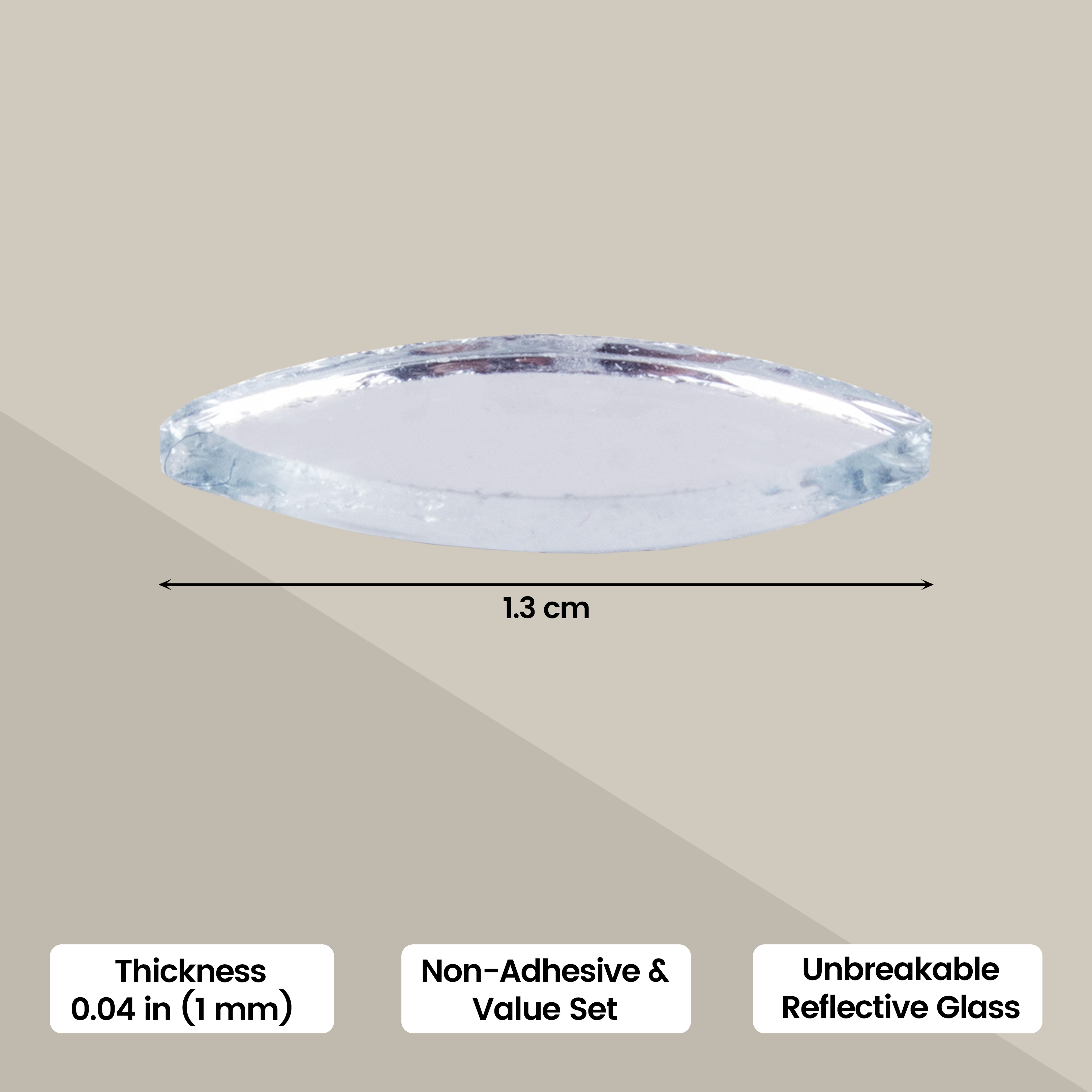 Cut Mirror Leaf 12Mm 50Gms Approx 498pc