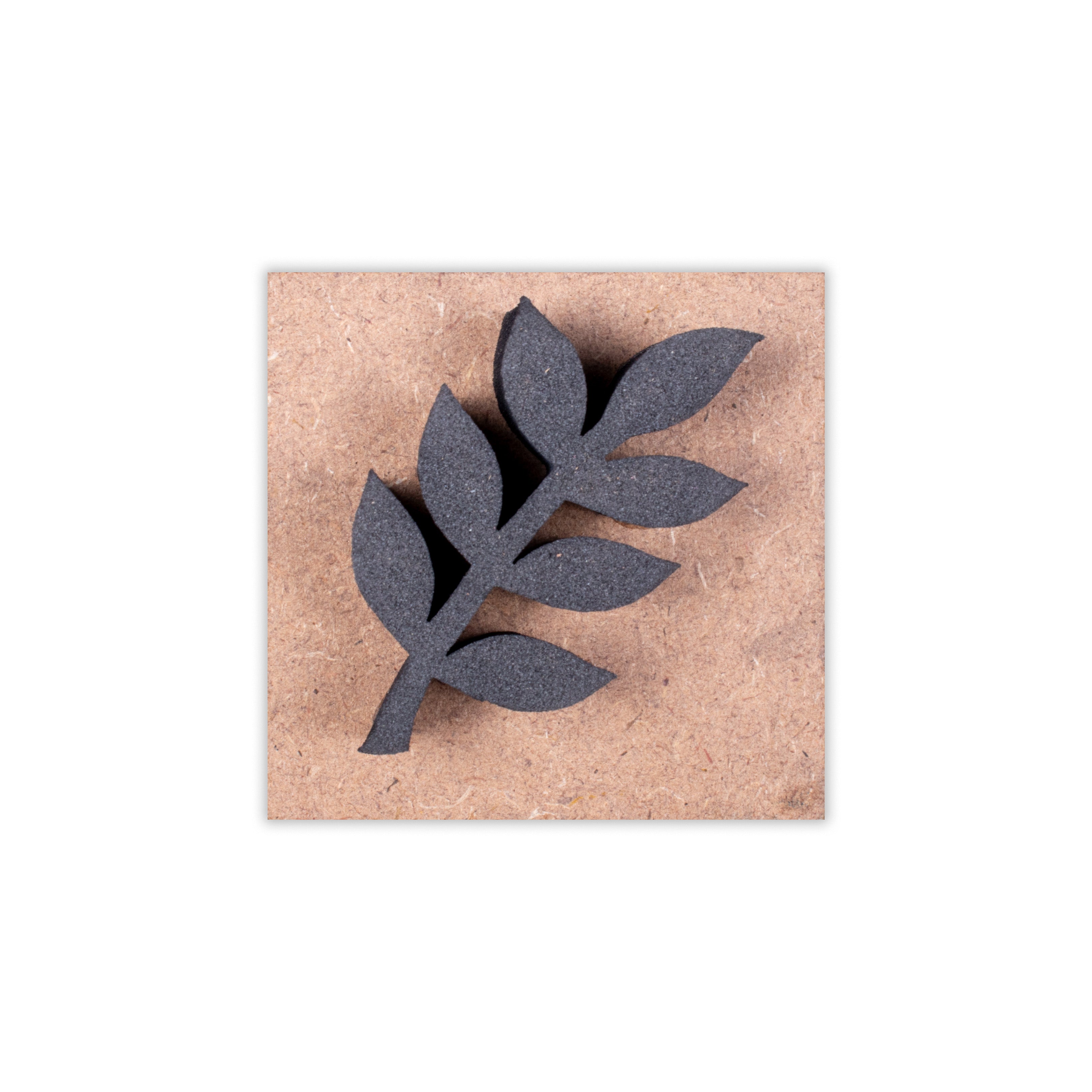 Foam Stamp - Leafy Stem | 2.8cm x 5cm | 10mm Thick (MDF Base 5.5mm thick square 5x5cm ) 1pc