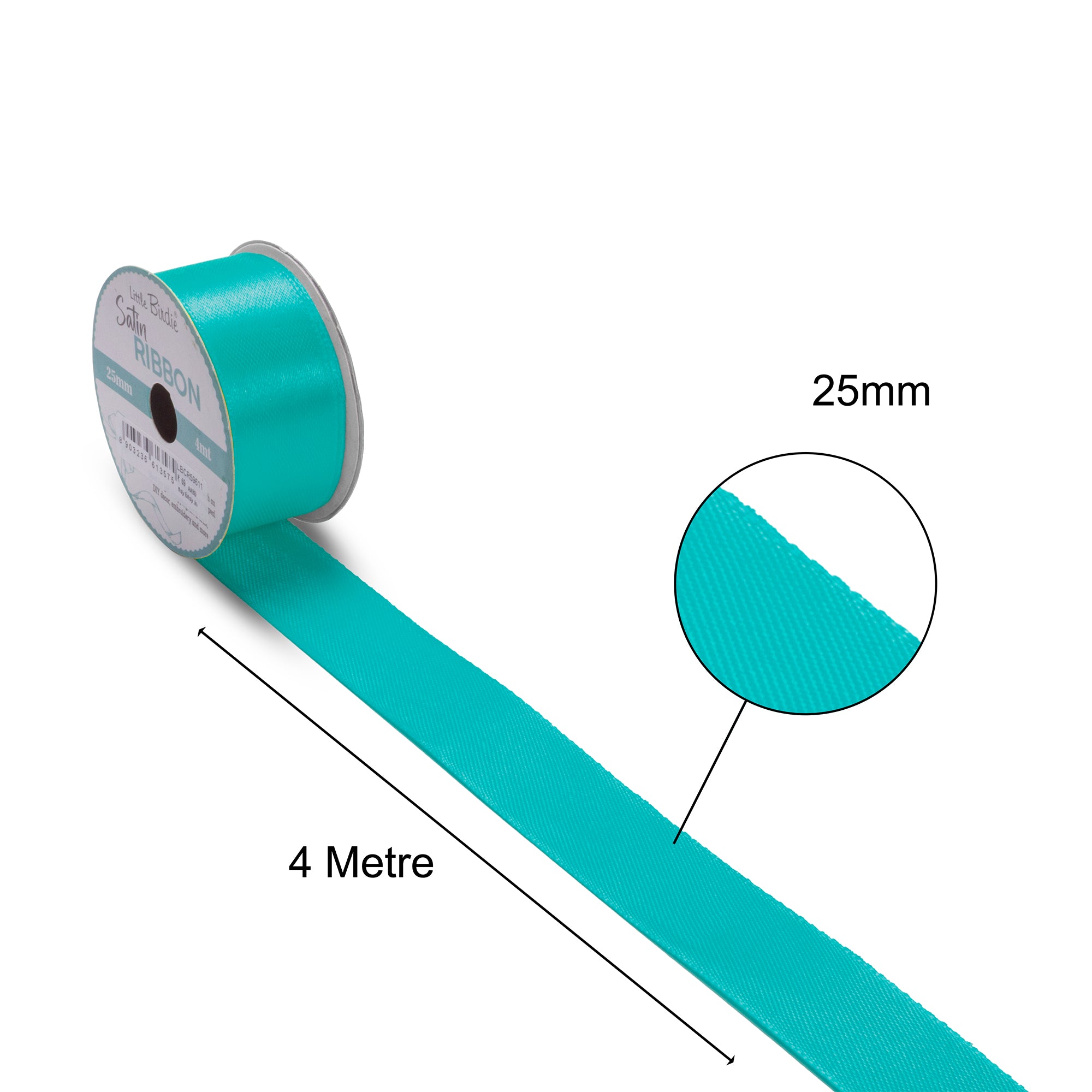 Satin Ribbon | 25mm | Sky Blue | 4 Meters -1 Roll