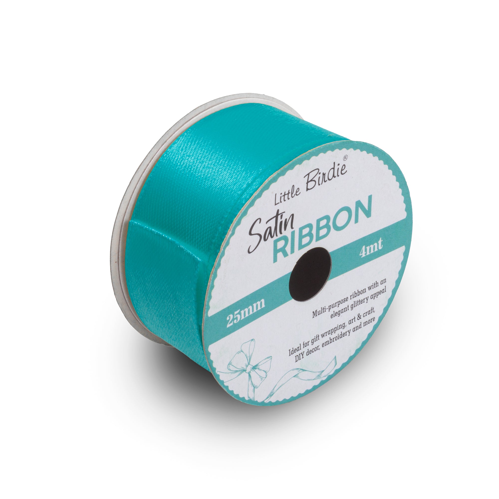 Satin Ribbon | 25mm | Sky Blue | 4 Meters -1 Roll