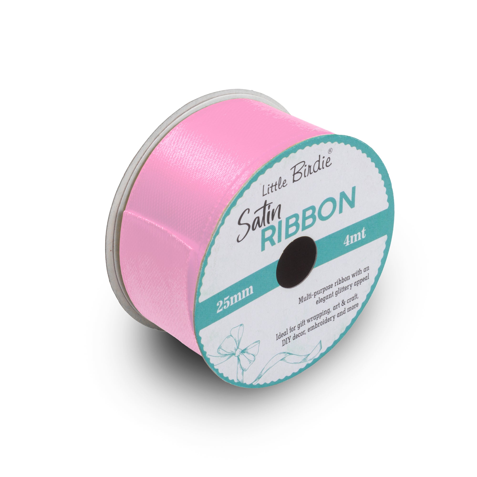 Satin Ribbon | 25mm | Baby Pink | 4 Meter - 1 Roll