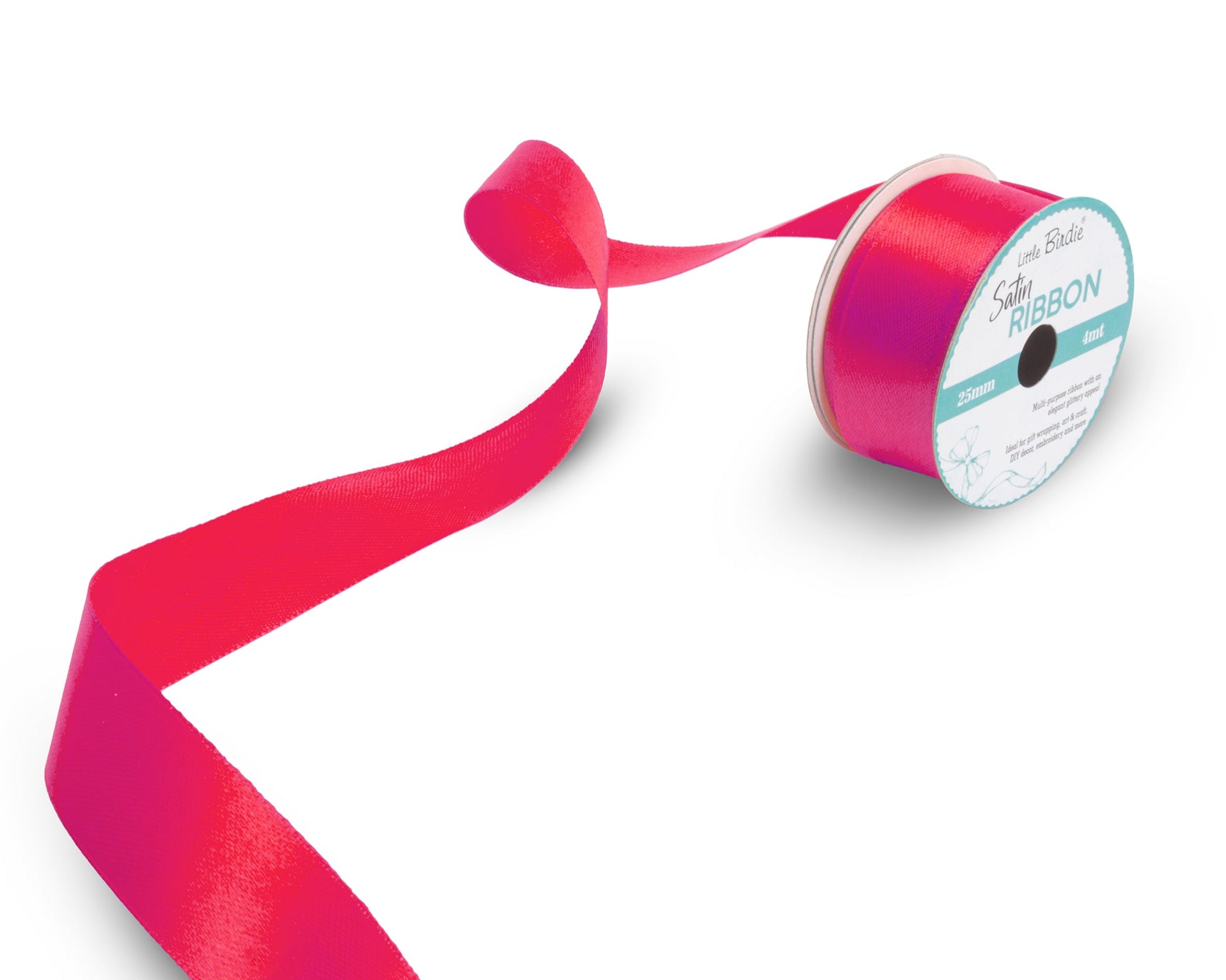 Satin Ribbon | 25mm | Hot Pink | 4 Meters - 1 Roll