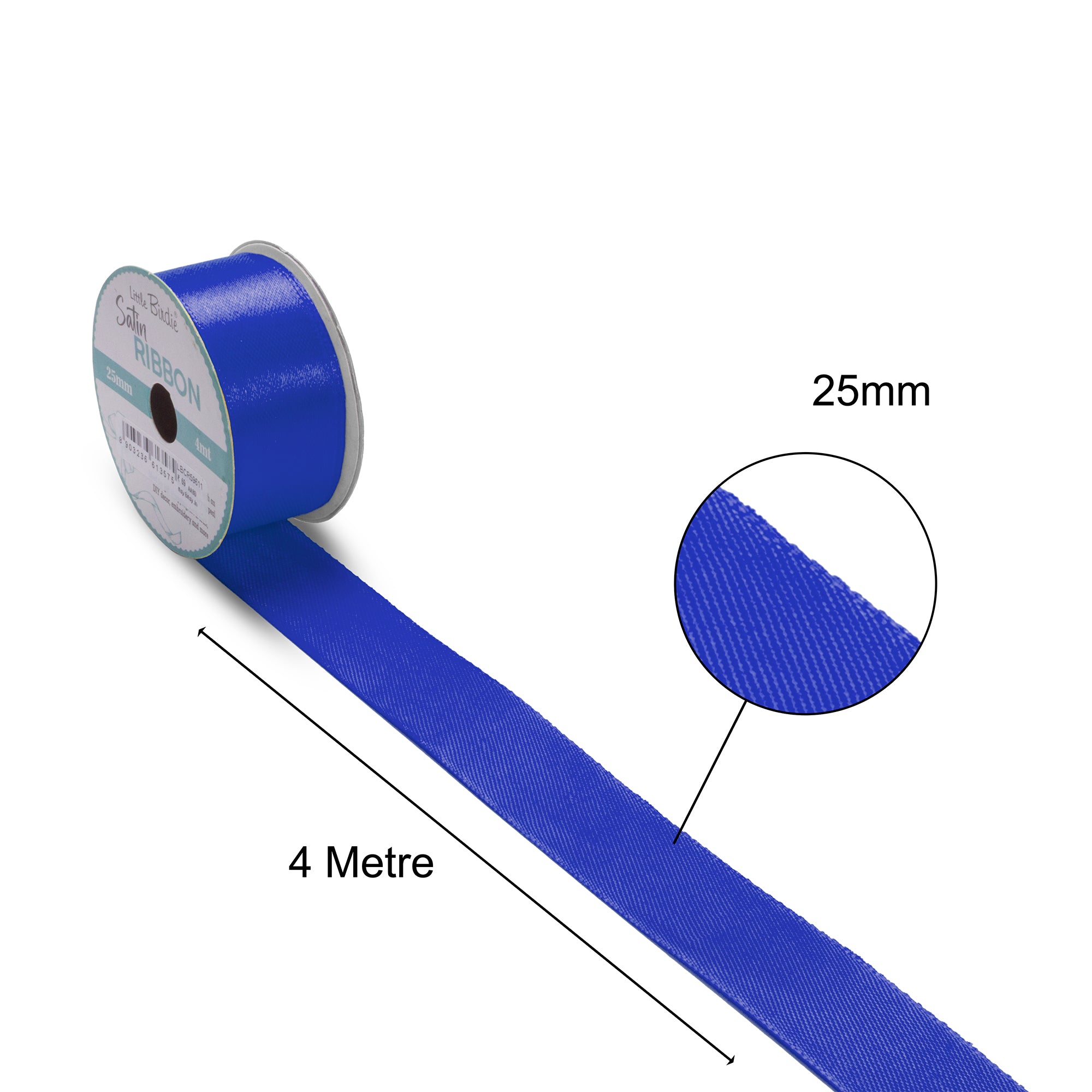 Satin Ribbon | 25mm | Royal Blue | 4 Meters - 1 Roll