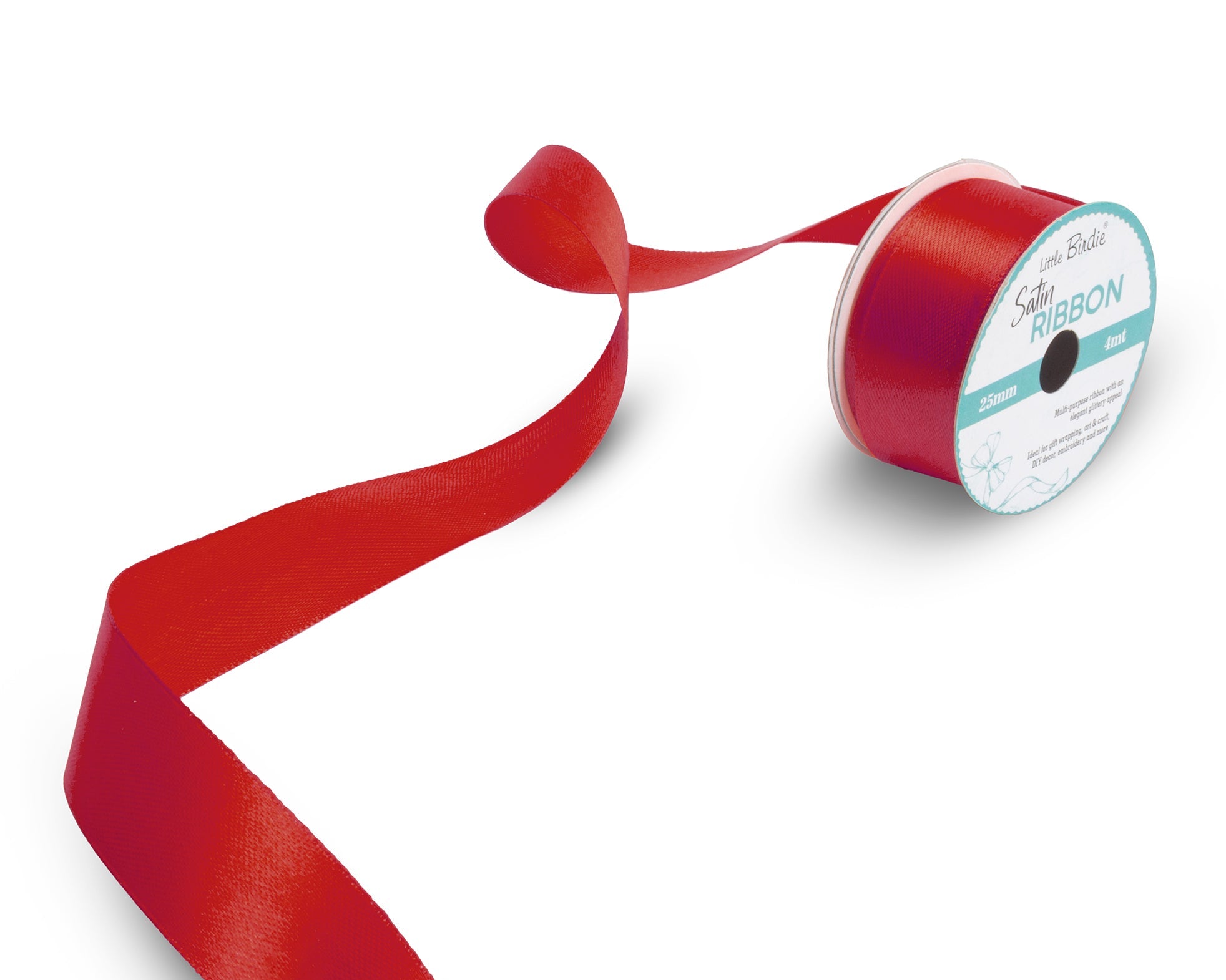 Satin Ribbon | 25mm | Red | 4 Meters - 1 Roll