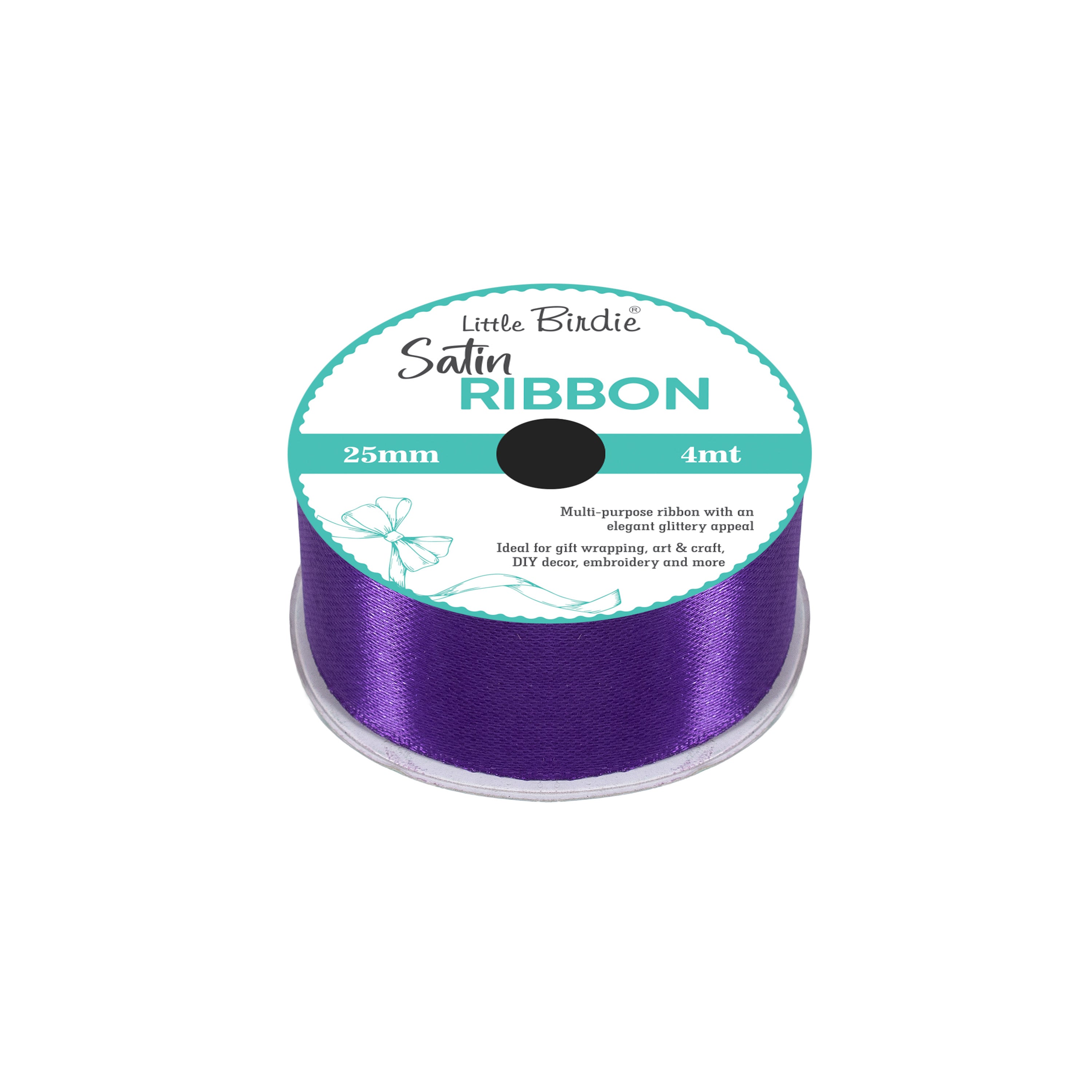 Satin Ribbon 25mm Indigo 4mtr 1Roll
