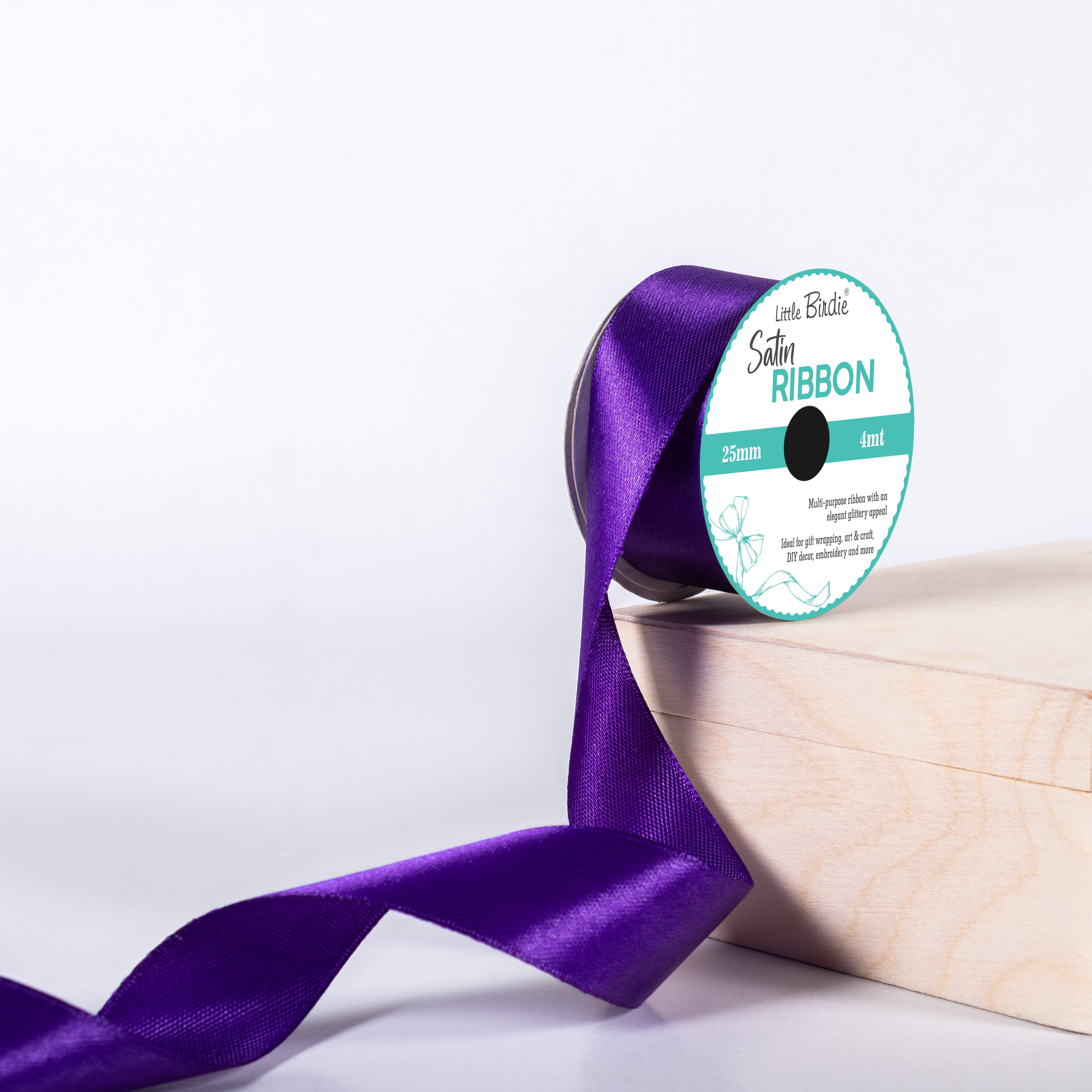 Satin Ribbon 25mm Indigo 4mtr 1Roll