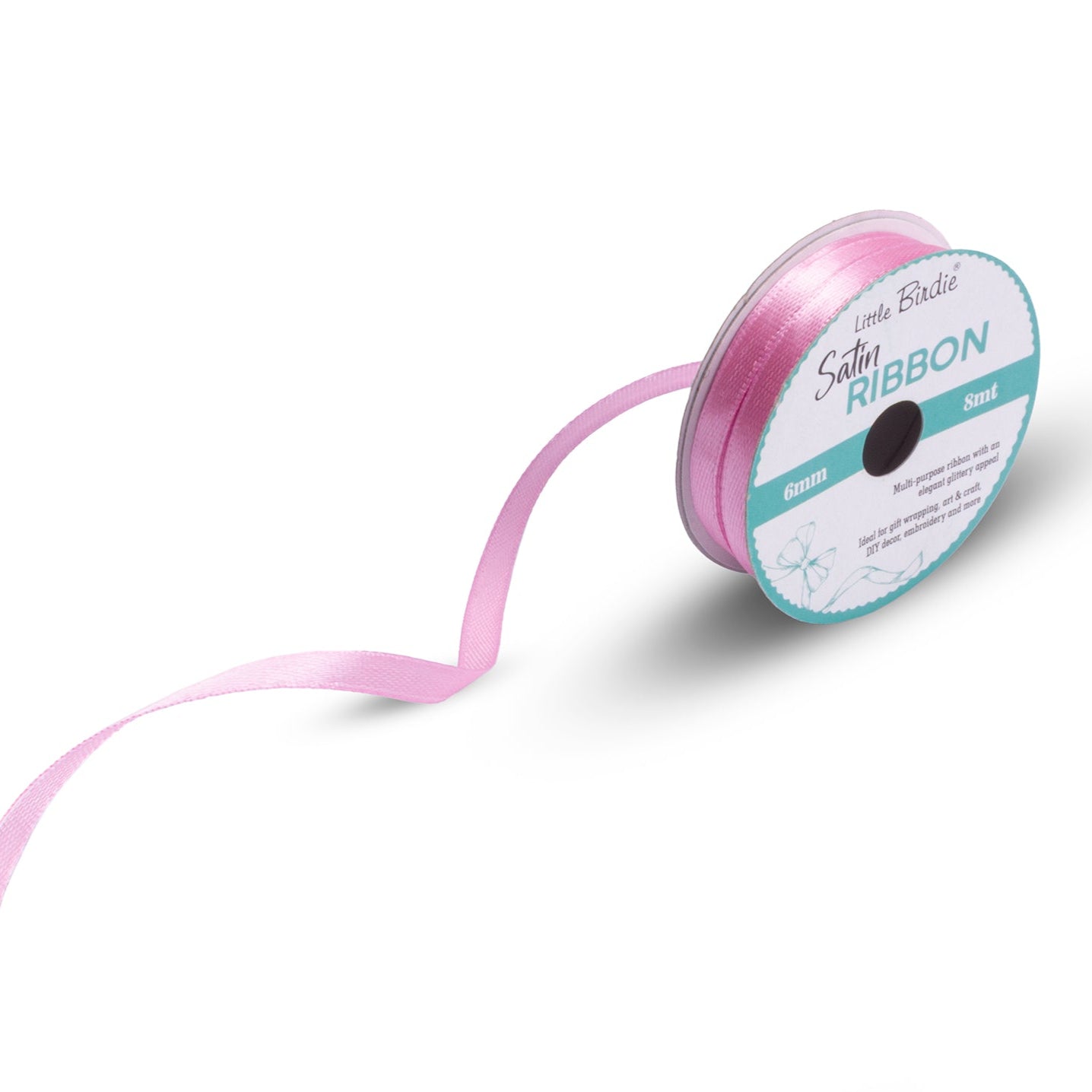 Satin Ribbon | 6mm | Baby Pink | 8 Meters - 1 Roll