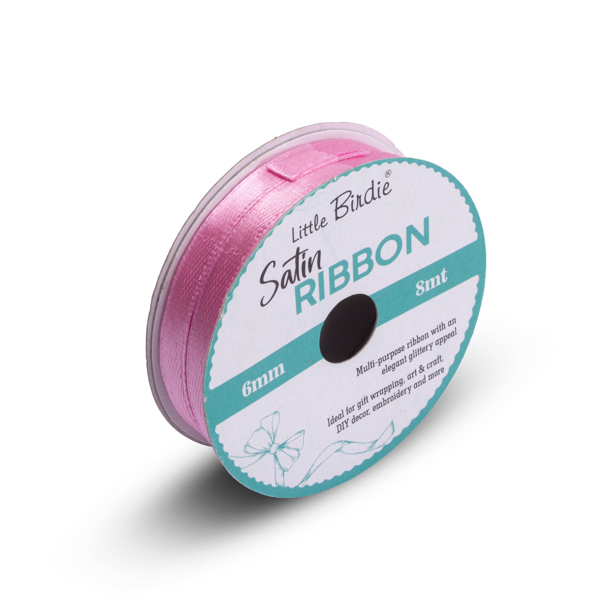 Satin Ribbon | 6mm | Baby Pink | 8 Meters - 1 Roll