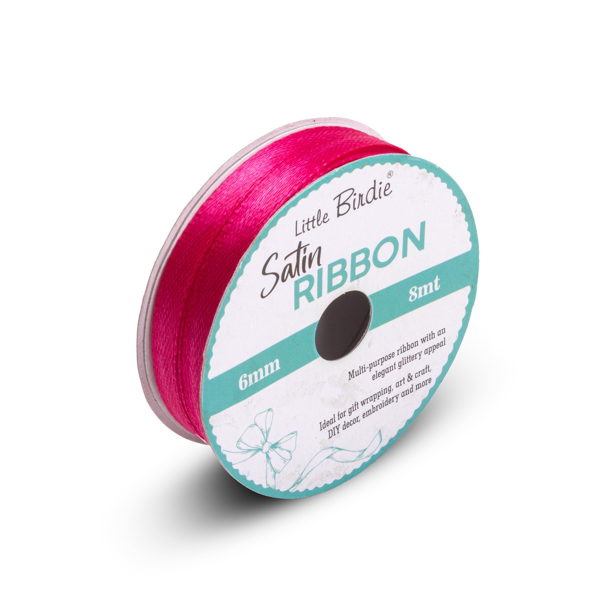Satin Ribbon | 6mm | Hot Pink | 8 Meters - 1 Roll