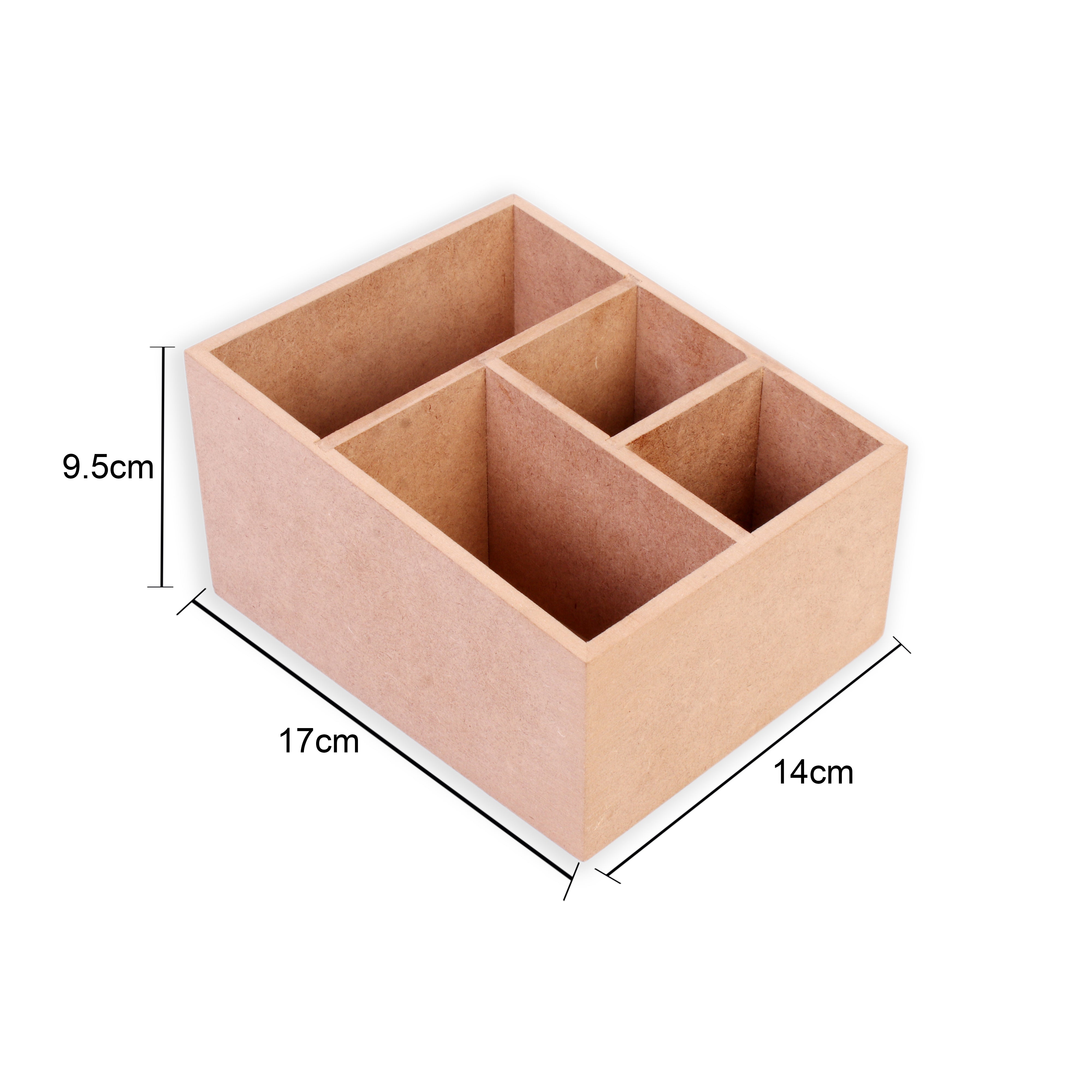 MDF Multi Compartment Table Organizer L17 X W14Cm Approx 5.5Mm Thick 1Pc Sw Lb