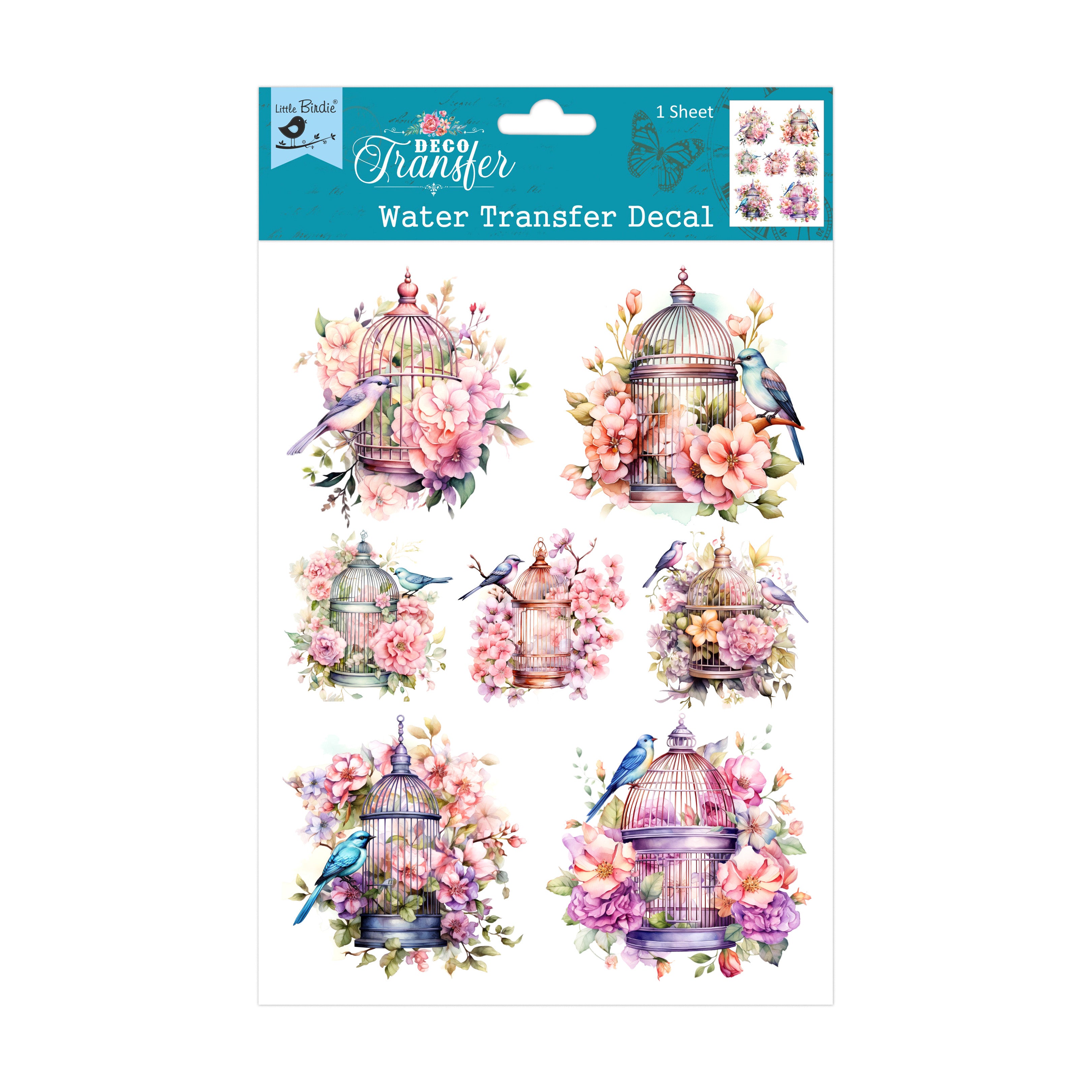 Deco Transfer Sheet Birds of Joy 10inch X 7.5inch 1pc