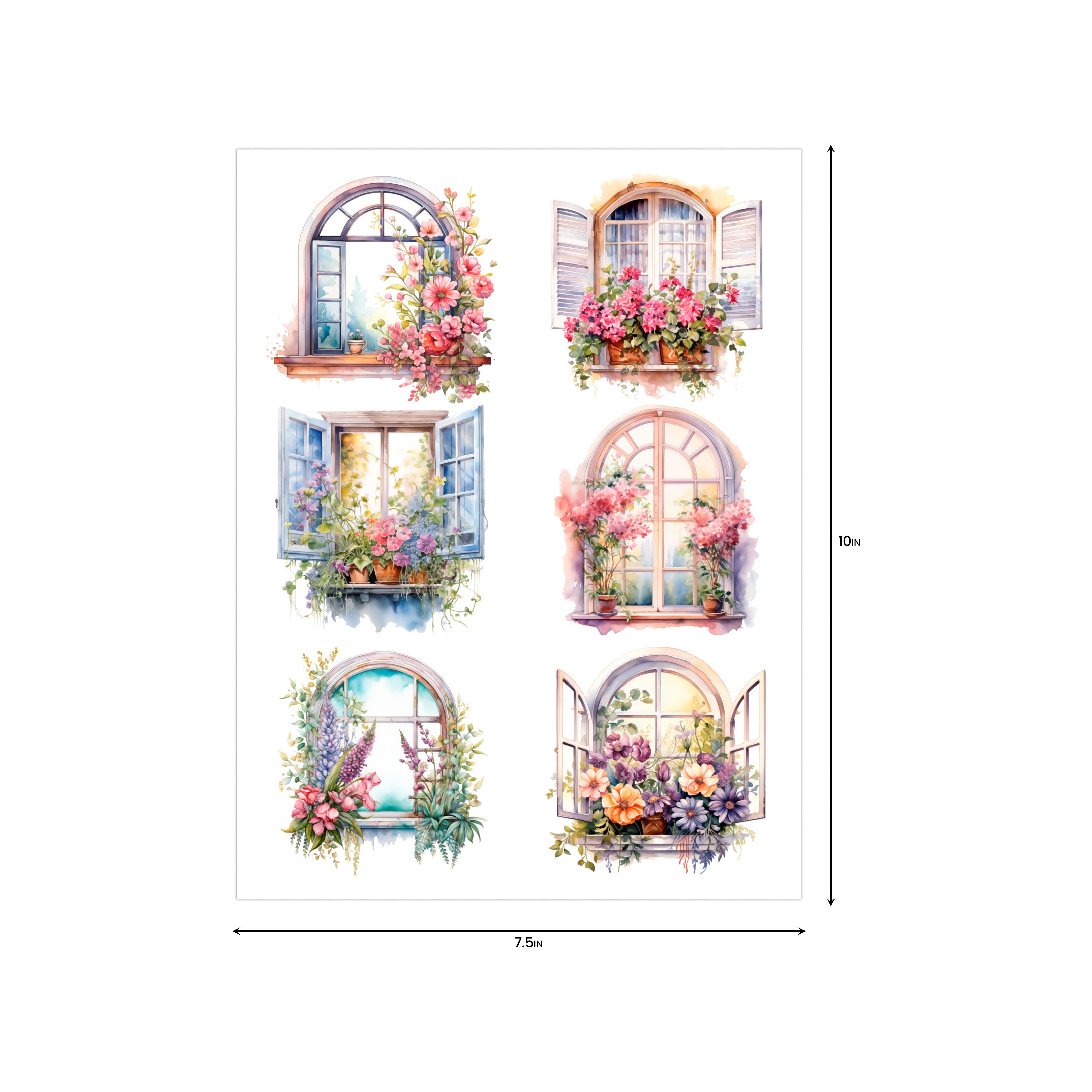 Deco Transfer Sheet Window View 10inch X 7.5inch 1pc