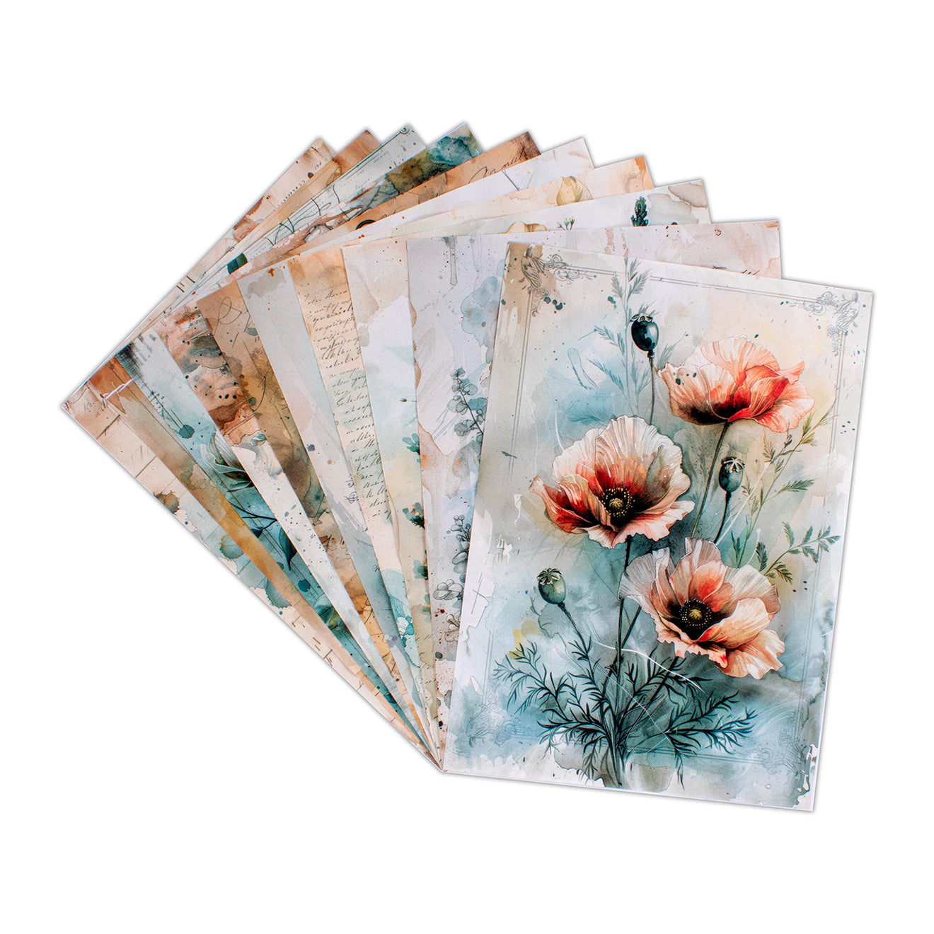Eco Deco Paper Floral Fusion 10 Designs 60gsm A4 10 Sheets