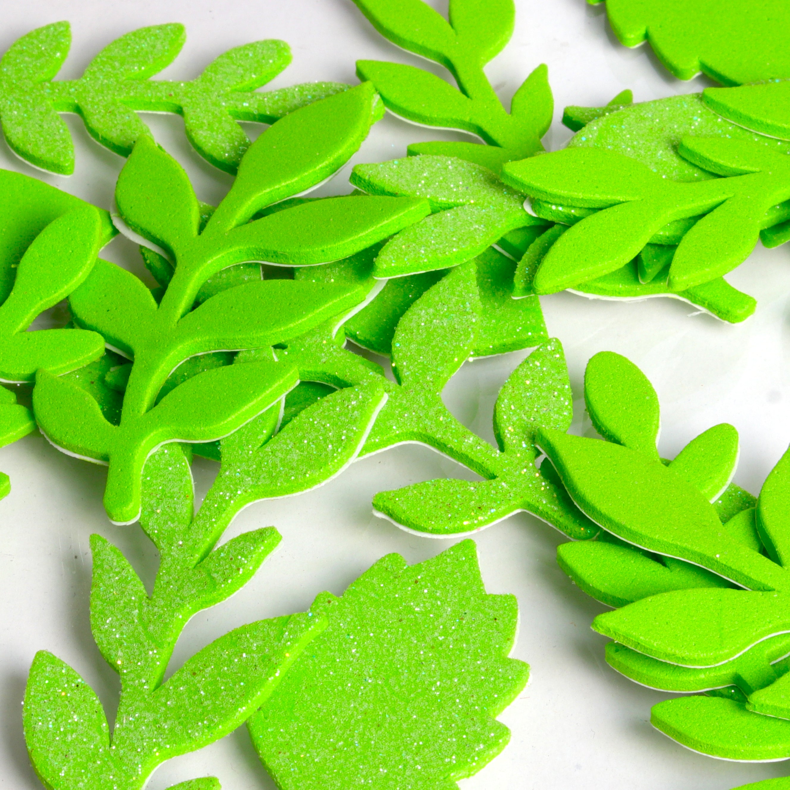 Fun Foam Stickers with Glitter Leaves 24Pcs