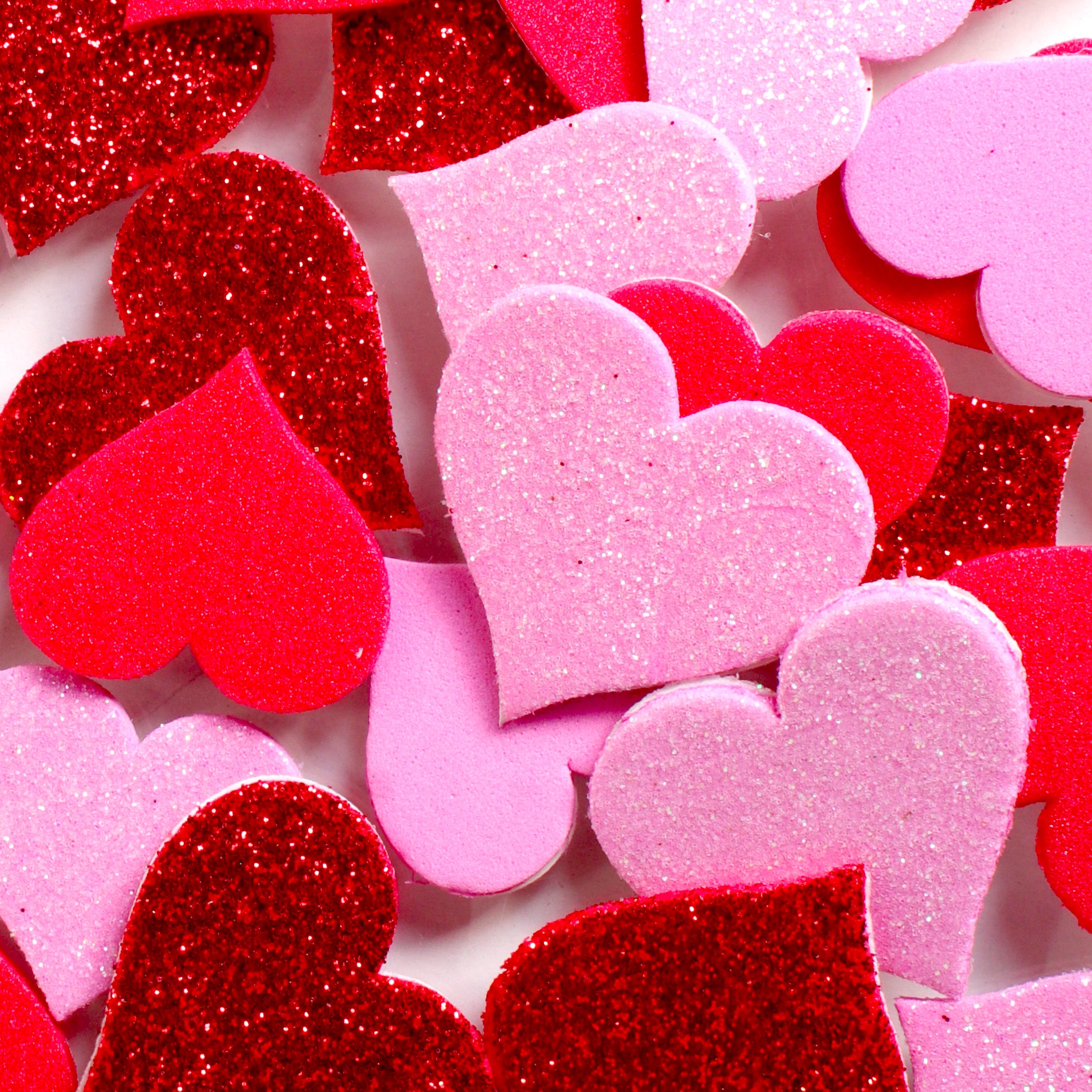 Fun Foam Stickers Hearts 48Pcs