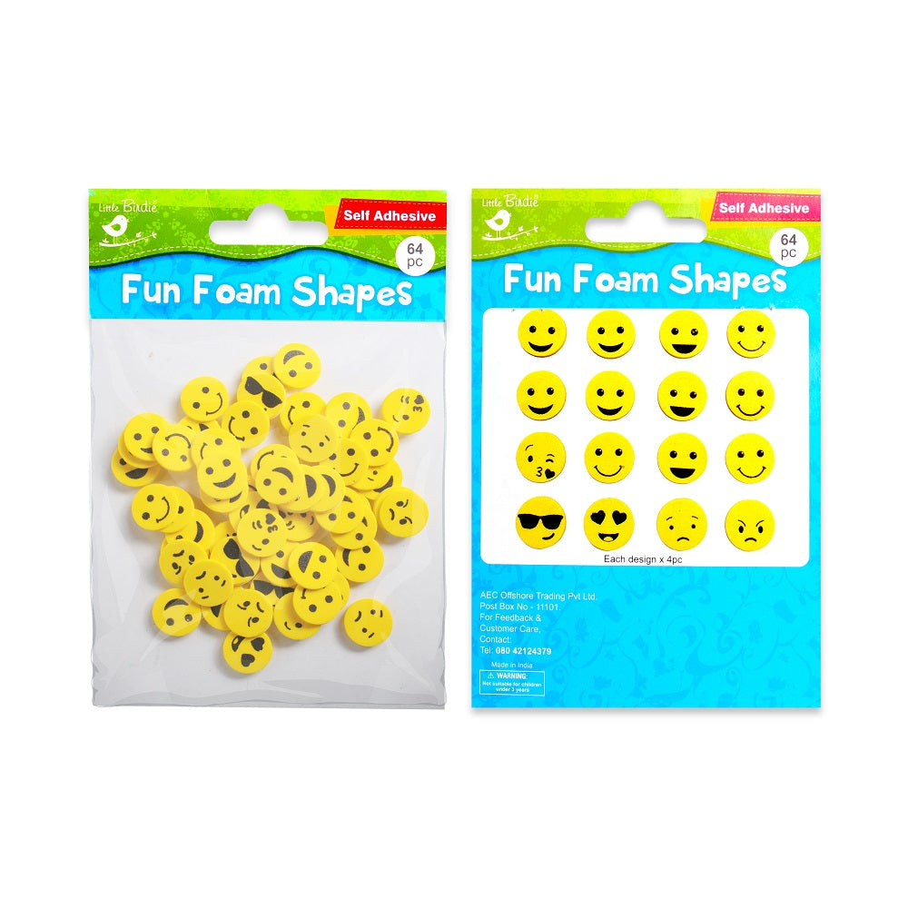 Fun Foam Stickers Emoji 64Pcs