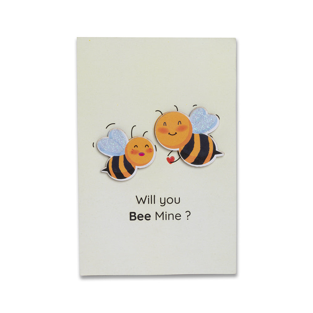3D Greeting Card & Envelope | Bee Mine | 4 X 6inch