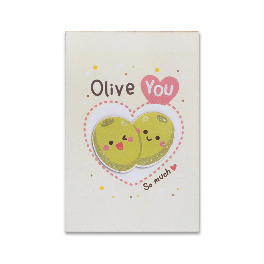 3D Greeting Card & Envelope Olive You 4 X 6inch