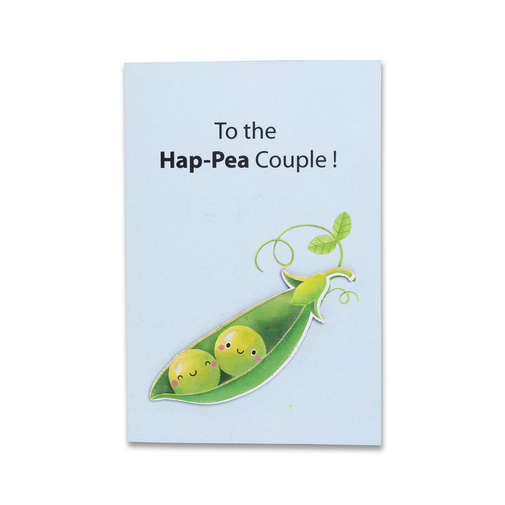 3D Greeting Card & Envelope | Hap-pea couple | 4 X 6inch