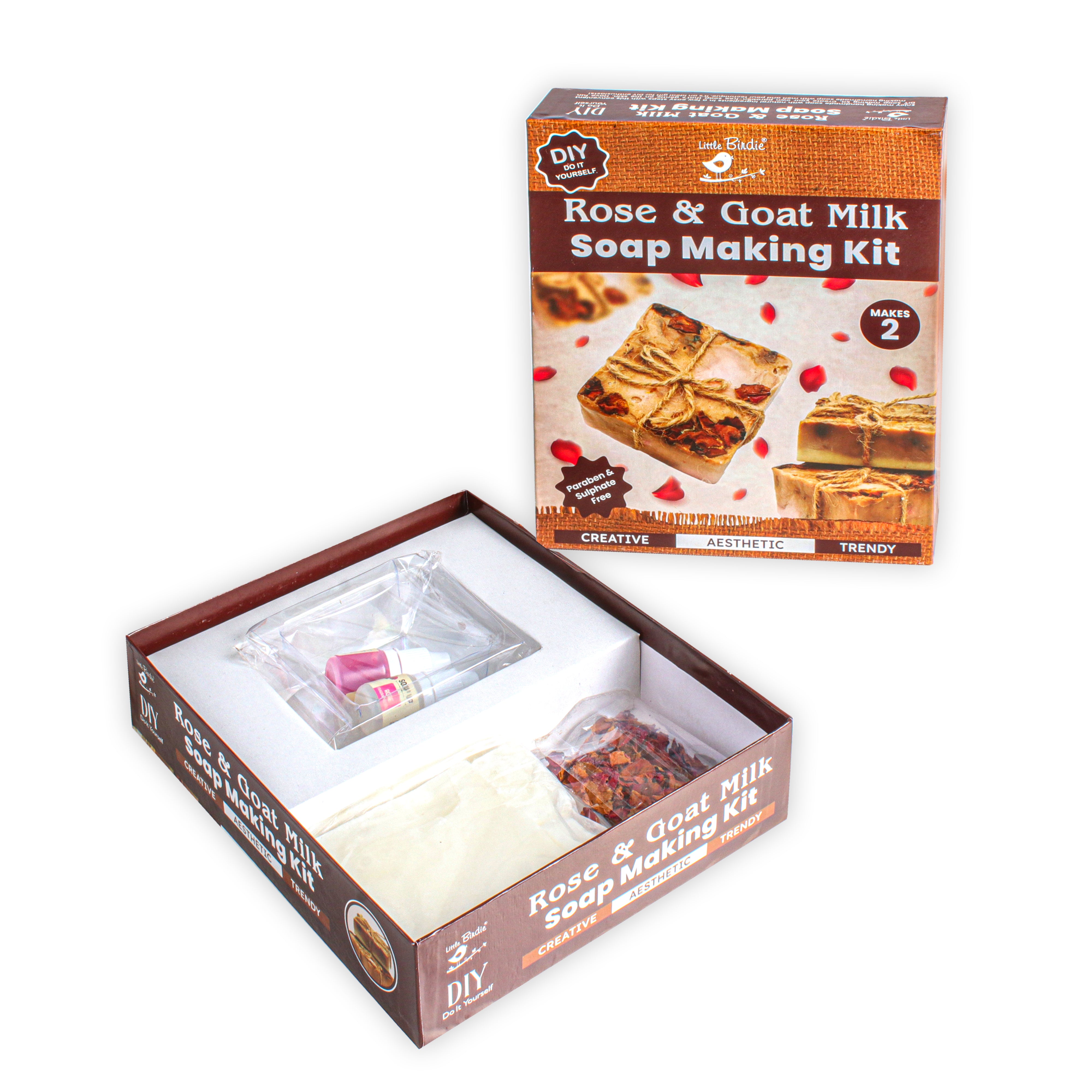 DIY Rose And Goat Milk Soap Making Kit 1Box