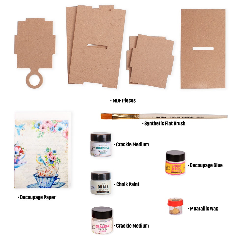 Diy Crackle Cutlery Holder Kit