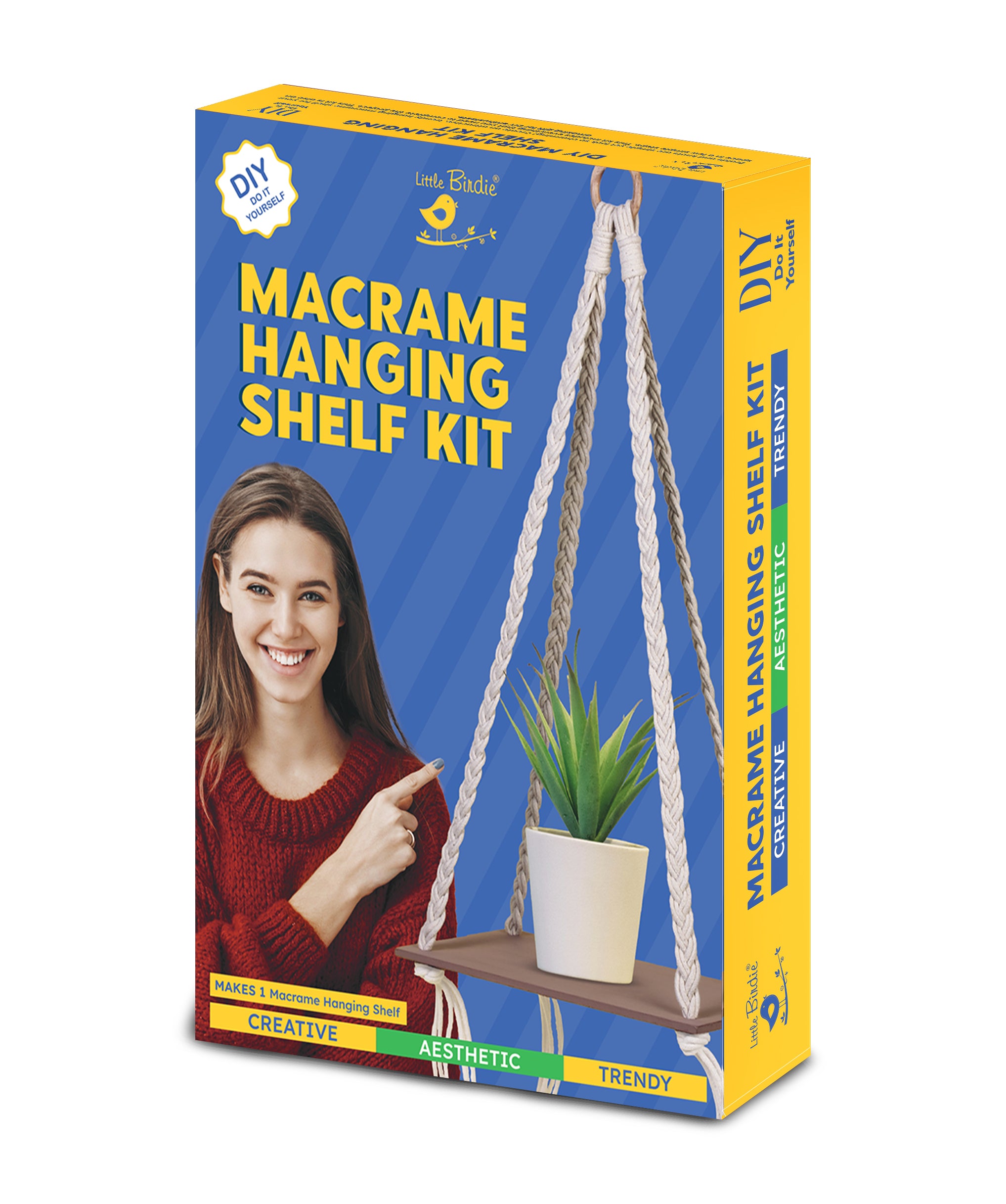 DIY Macrame Hanging Shelf Kit 1Box