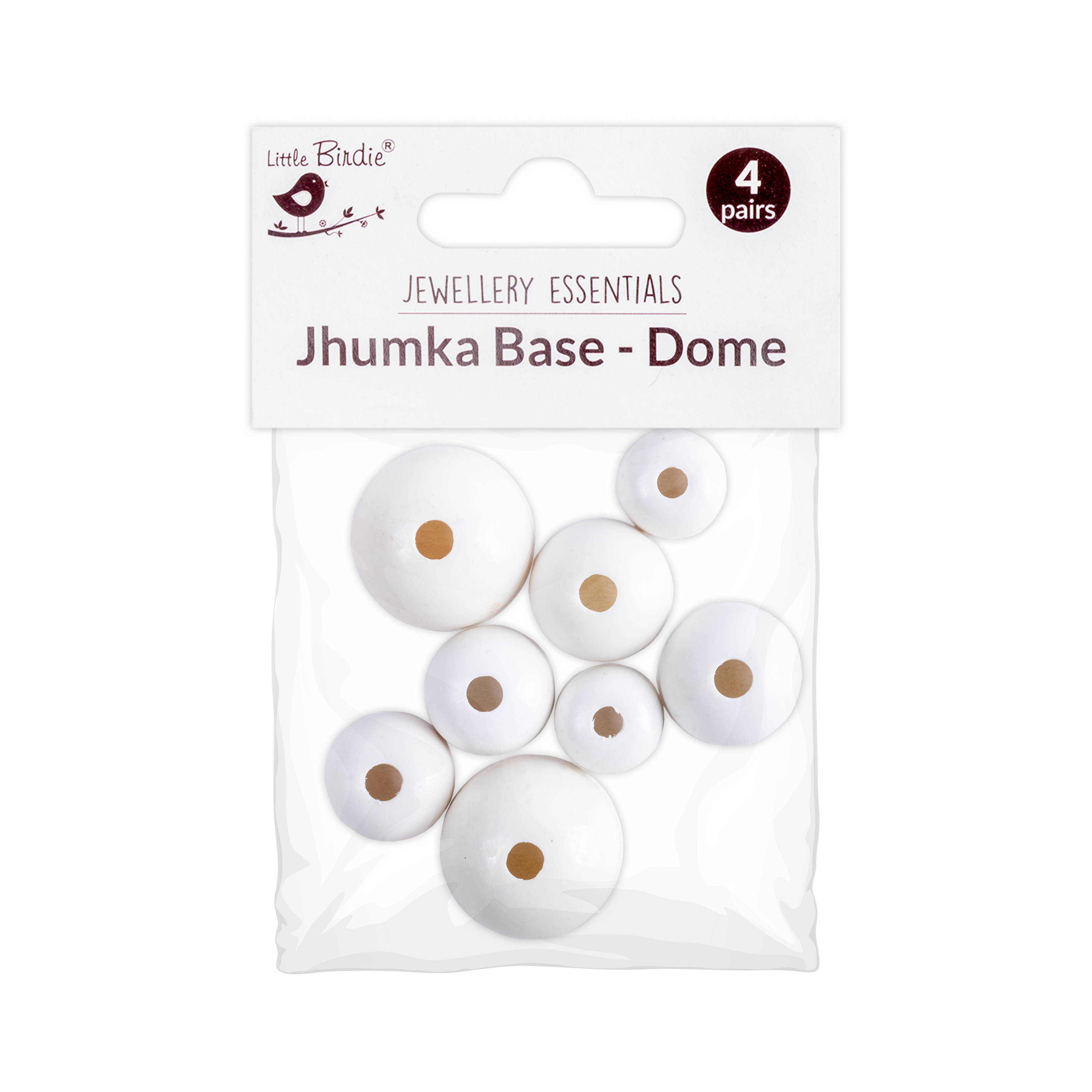 Jhumka Base Opaque White 4Sets