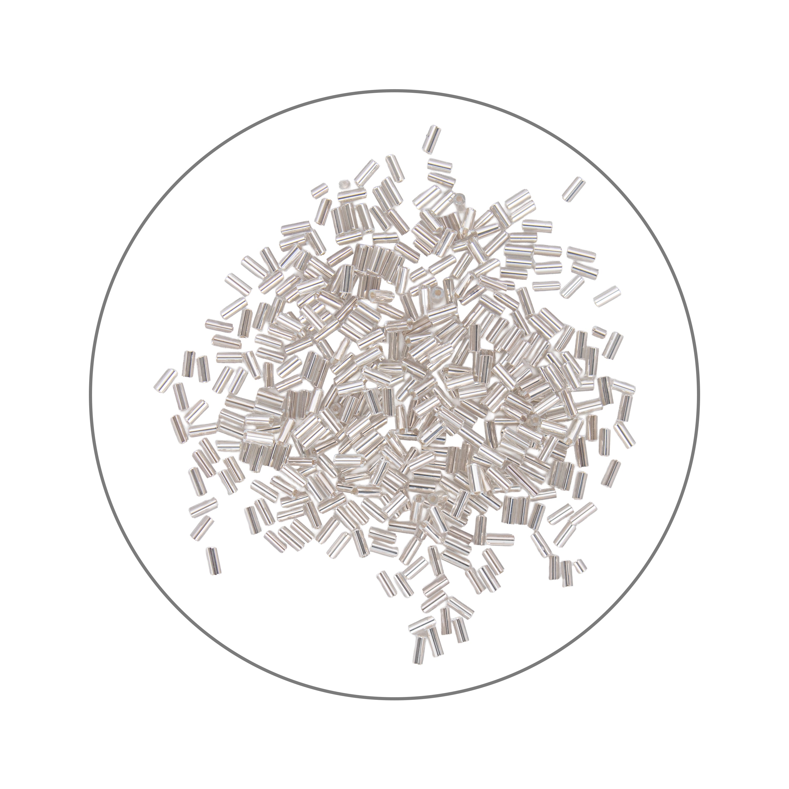 Buggle Beads (White Silver & Gold) 3mm 3 layer Each 10grm