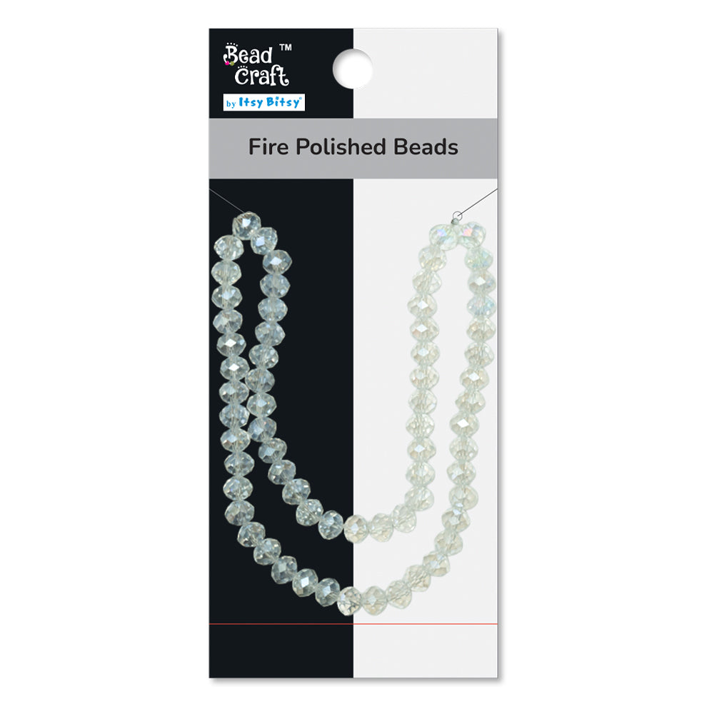 Fire Polished Beads Clear Crystal 8mm 1 String
