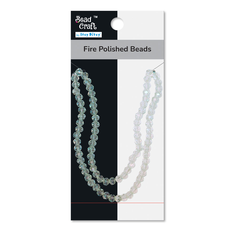 Fire Polished Beads Clear Crystal 6mm-1 1 String