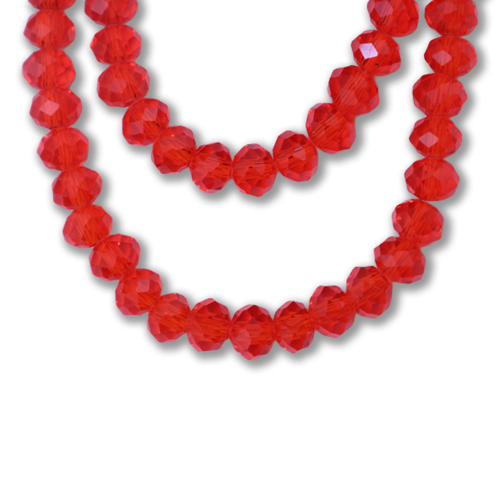 Fire Polished Beads Ruby Crystal 6mm 1 String