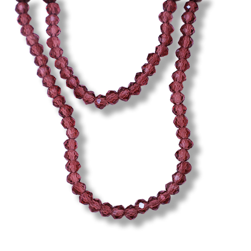 Fire Polished Beads Amethyst Crystal 2mm 1 String