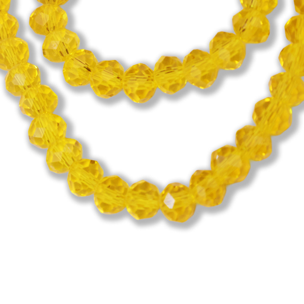 Fire Polished Beads Citrine Crystal 6mm 1 String