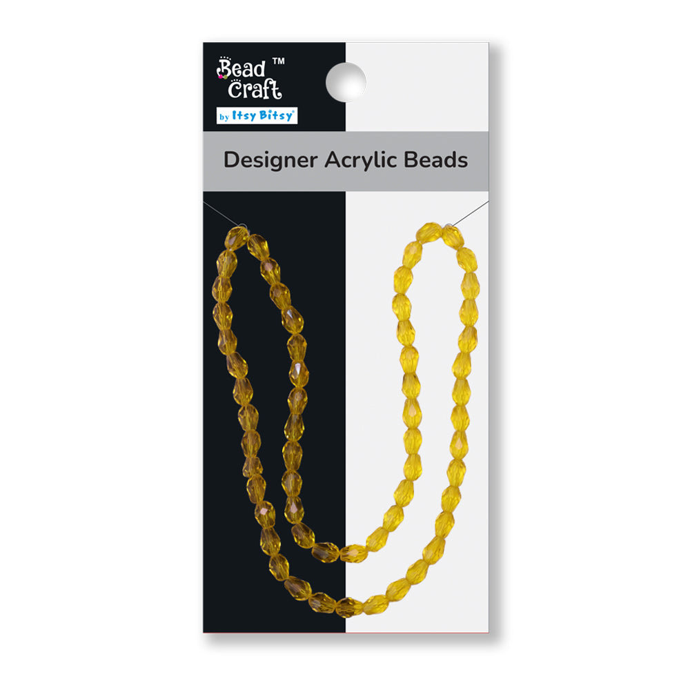 Glass Beads Faceted Round Citrine Crystal 6/8mm 1 String