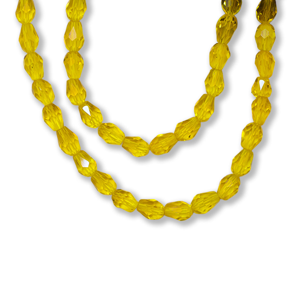 Glass Beads Faceted Round Citrine Crystal 6/8mm 1 String