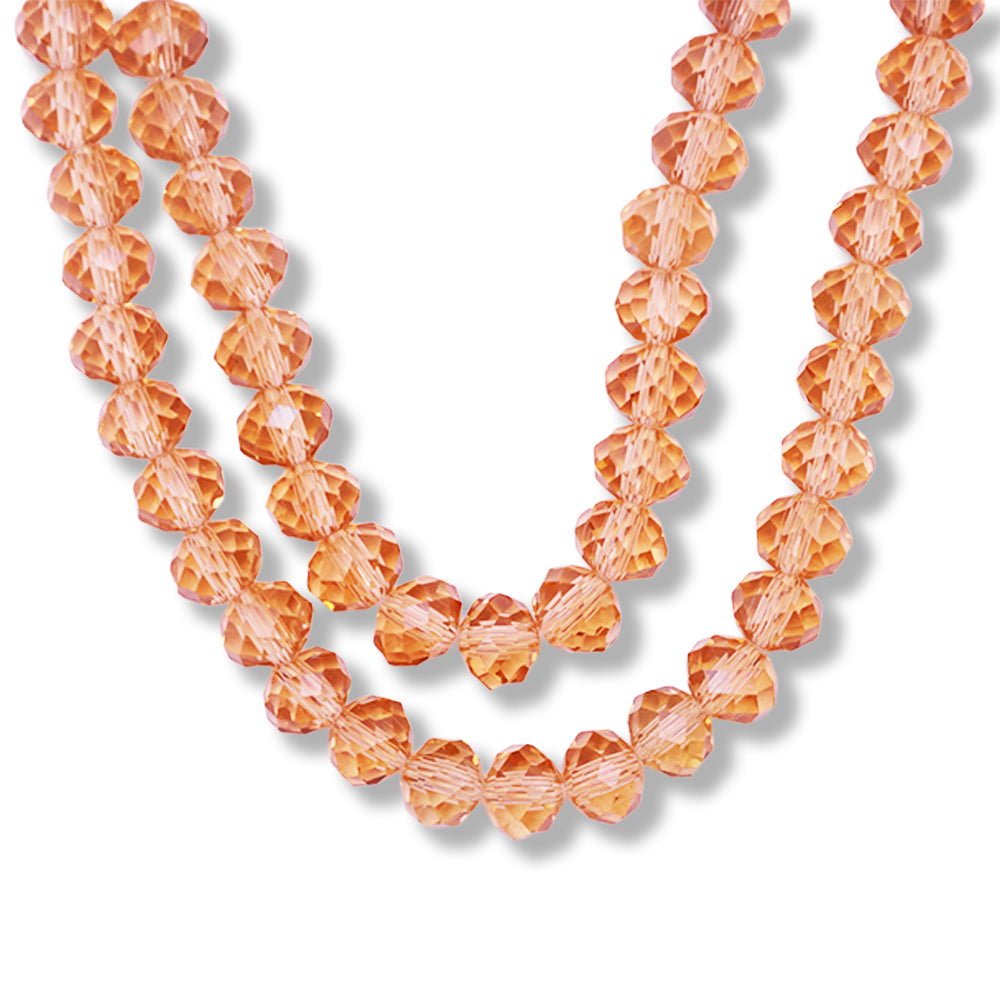 Fire Polished Beads Pink Crystal 6mm 1 String