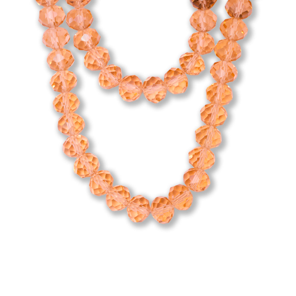 Glass Beads Faceted Round Pink Crystal 8mm 1String