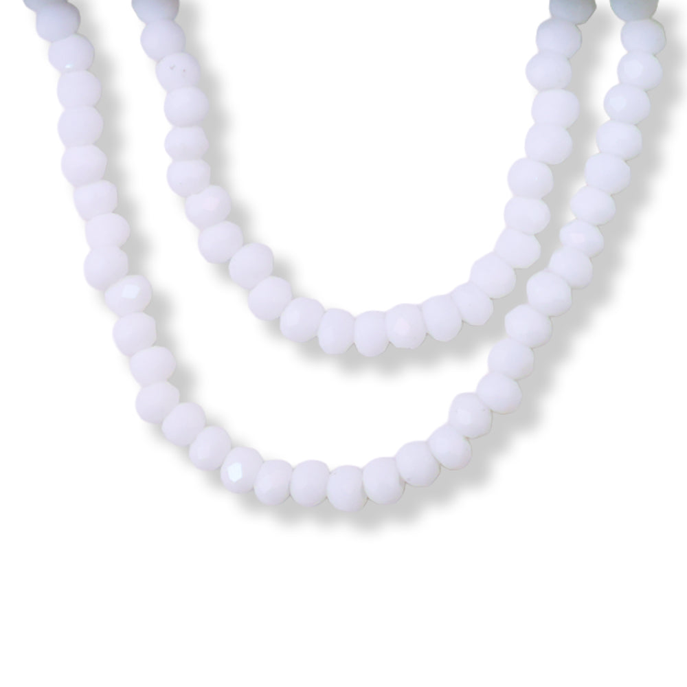 Fire Polished Beads Opaque White 2mm 1 String