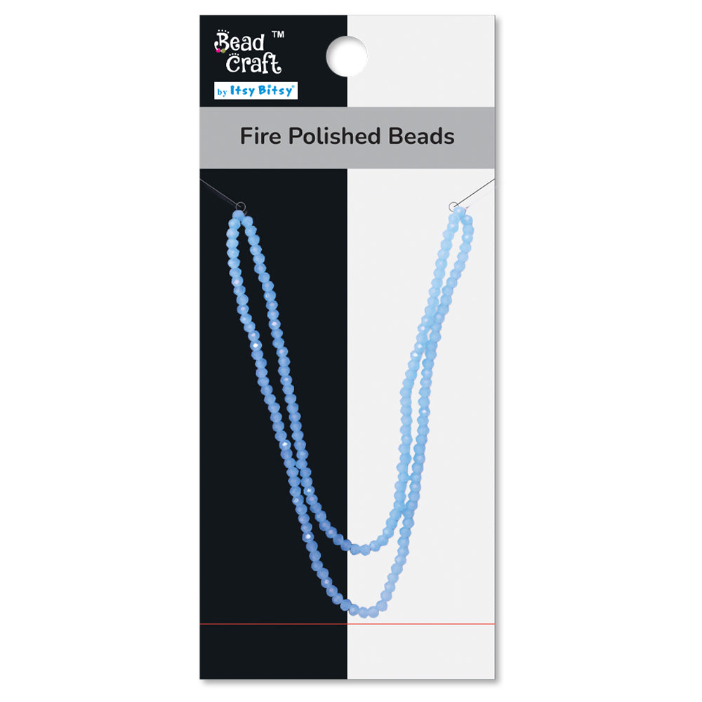 Fire Polished Beads Opaque Turquoise 2mm 1 String