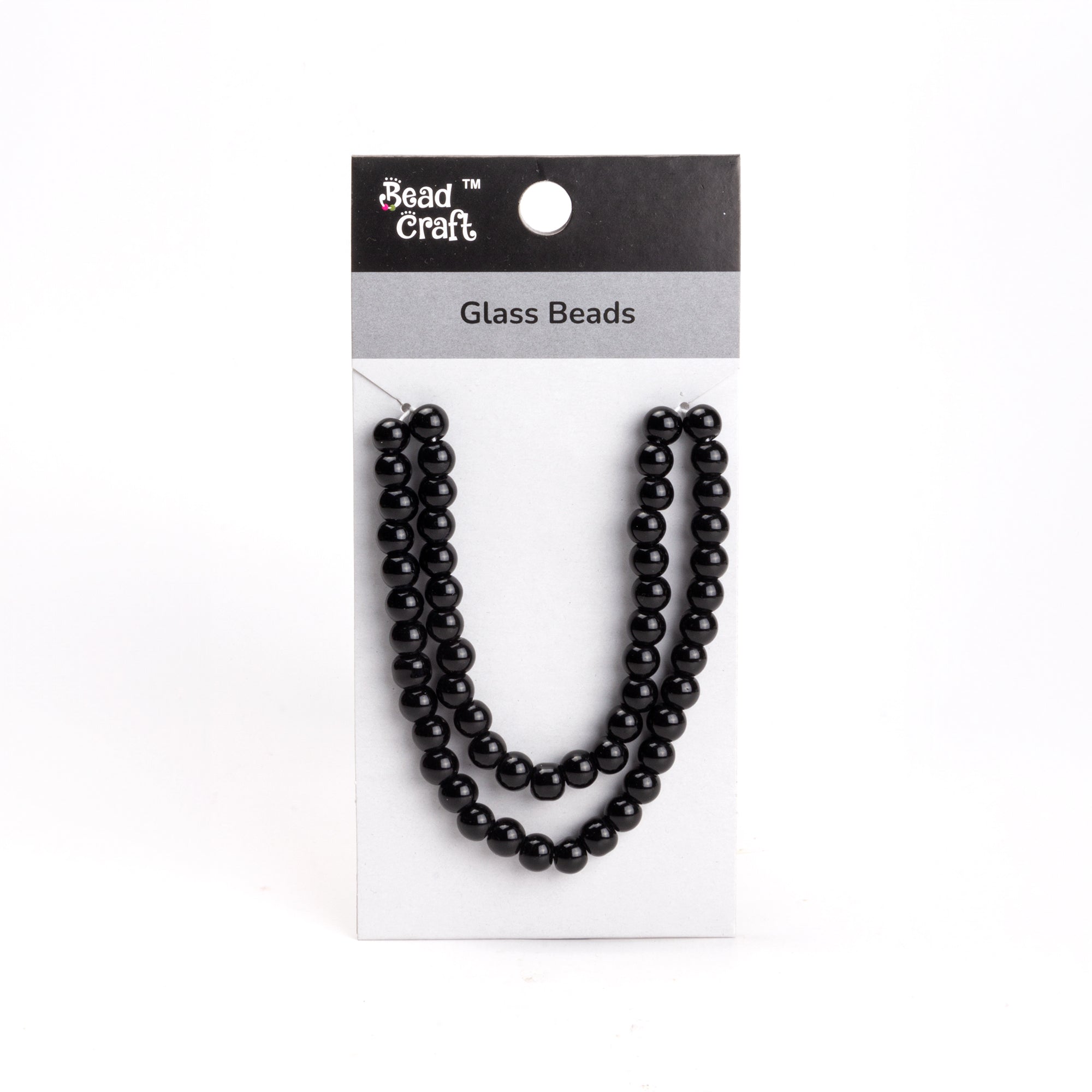 Glass Beads Ebony Black String - Main Image