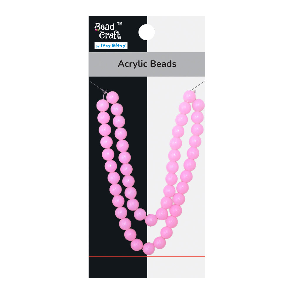 Acrylic Beads Soft Pink 1 String