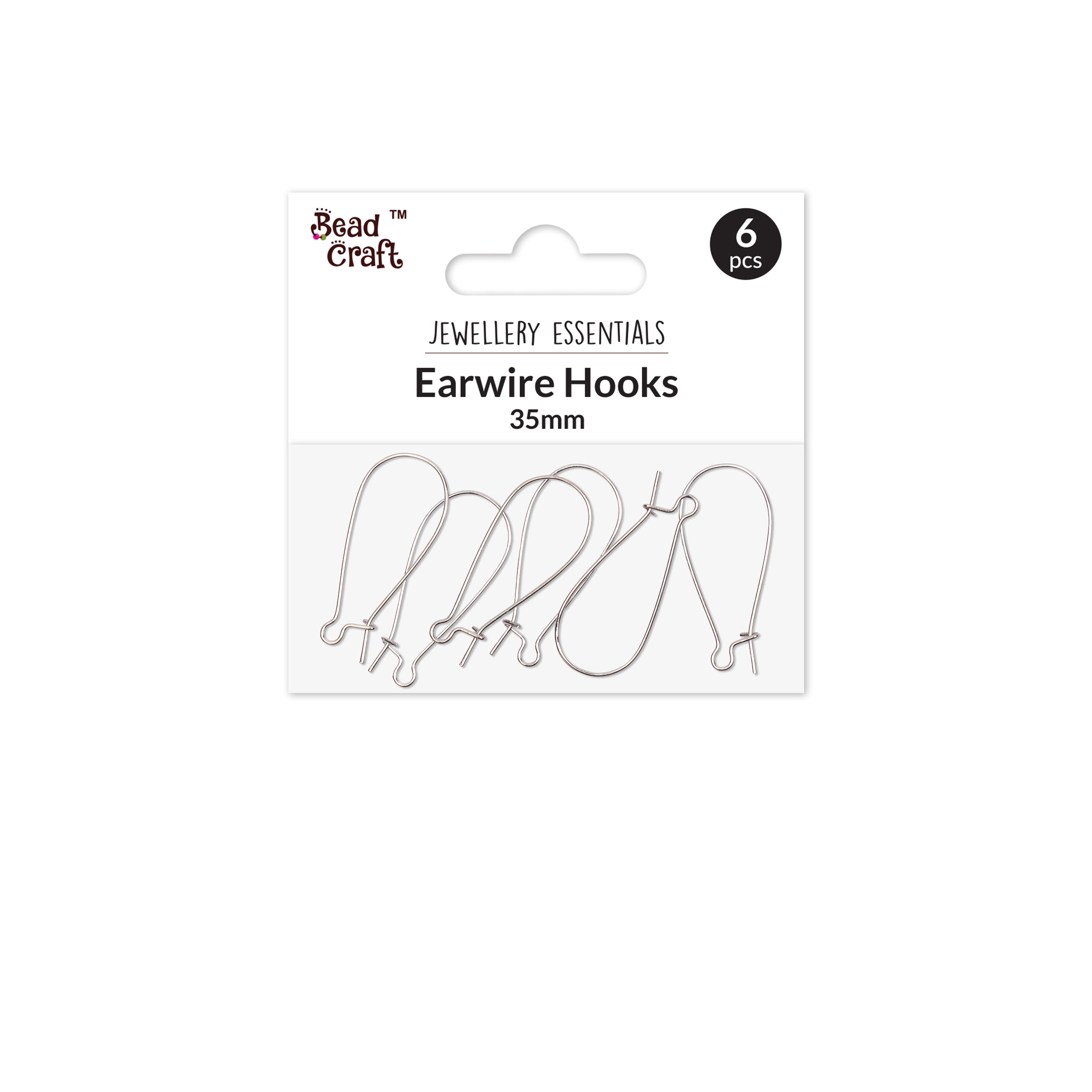 Jewellery Findings Drop Clasps U Hoop 35mm Nickel 6Pc – Itsy Bitsy