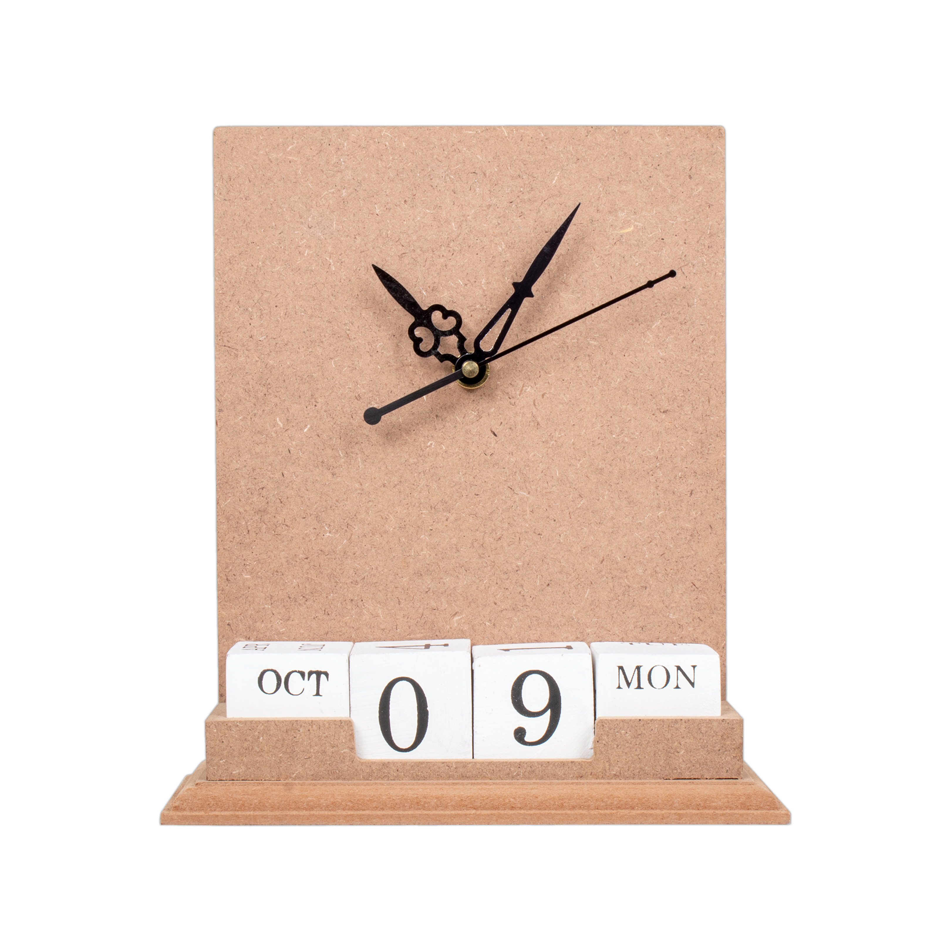 MDF Table Clock with Calendar L78.2 X W7.1inch 1pc